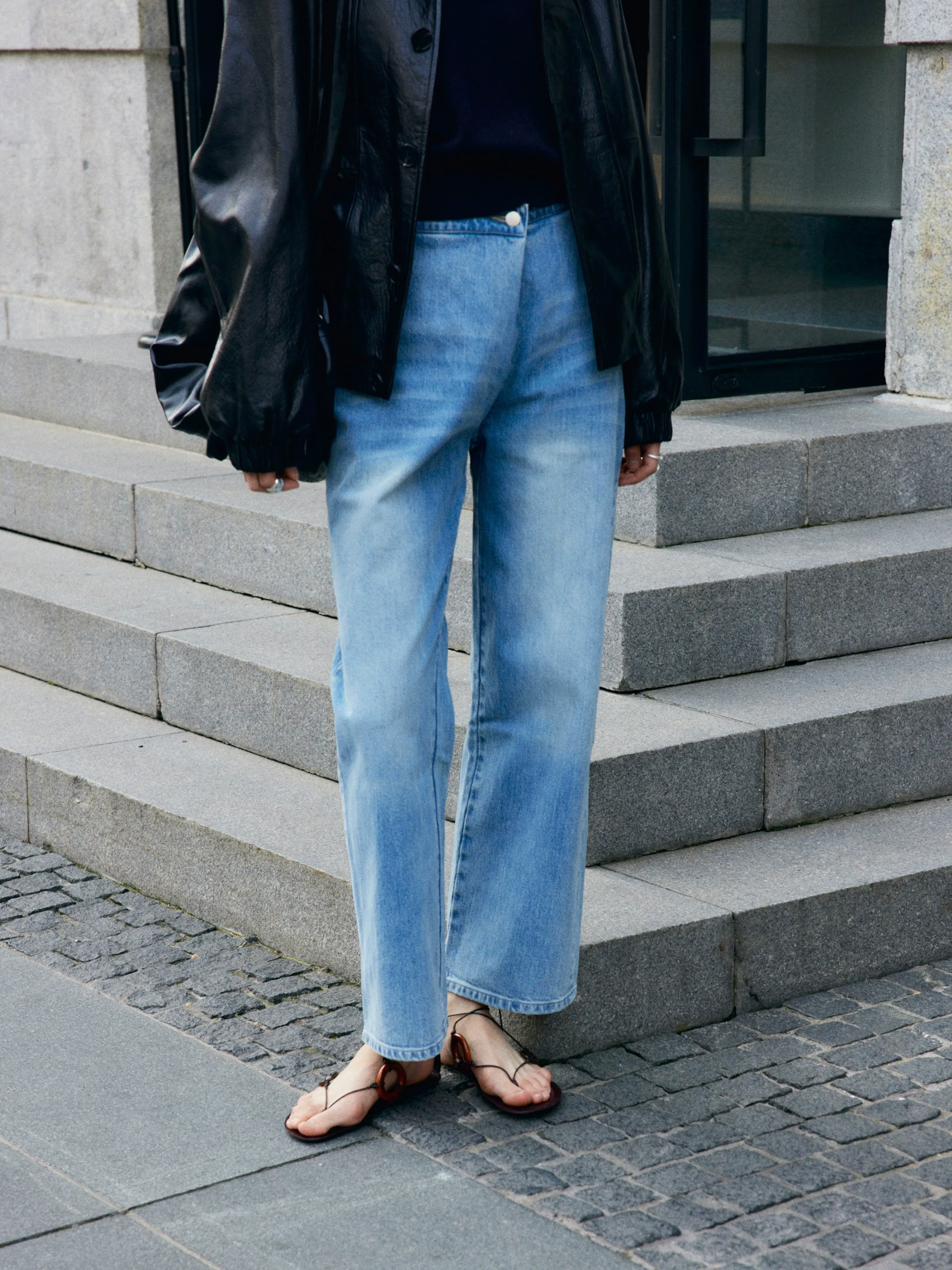 High-Waisted Light Blue Jeans