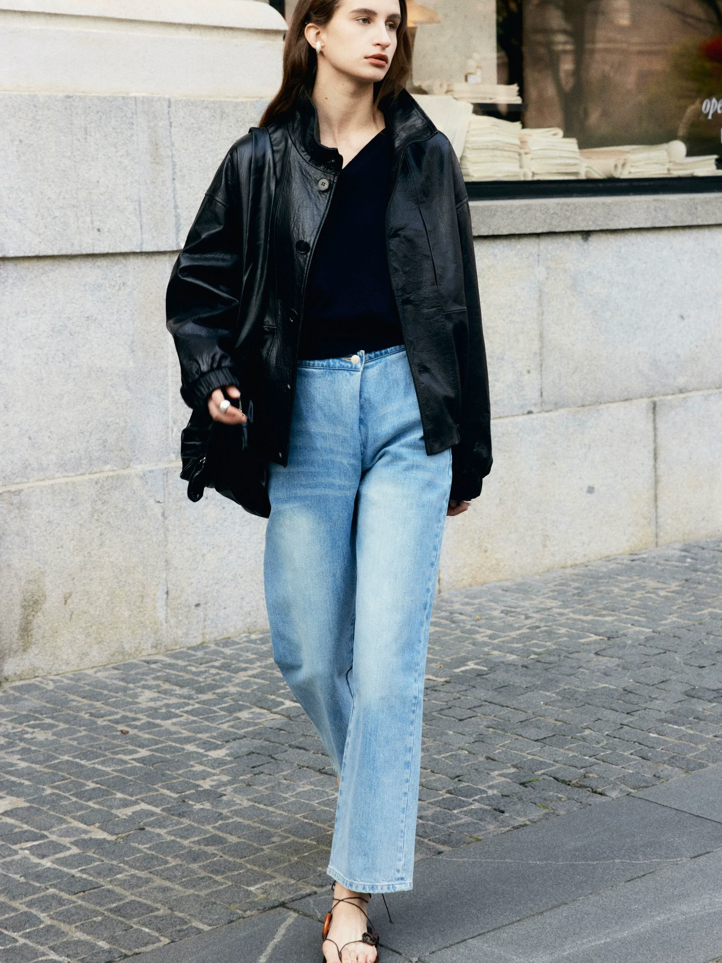 High-Waisted Light Blue Jeans - Image 2