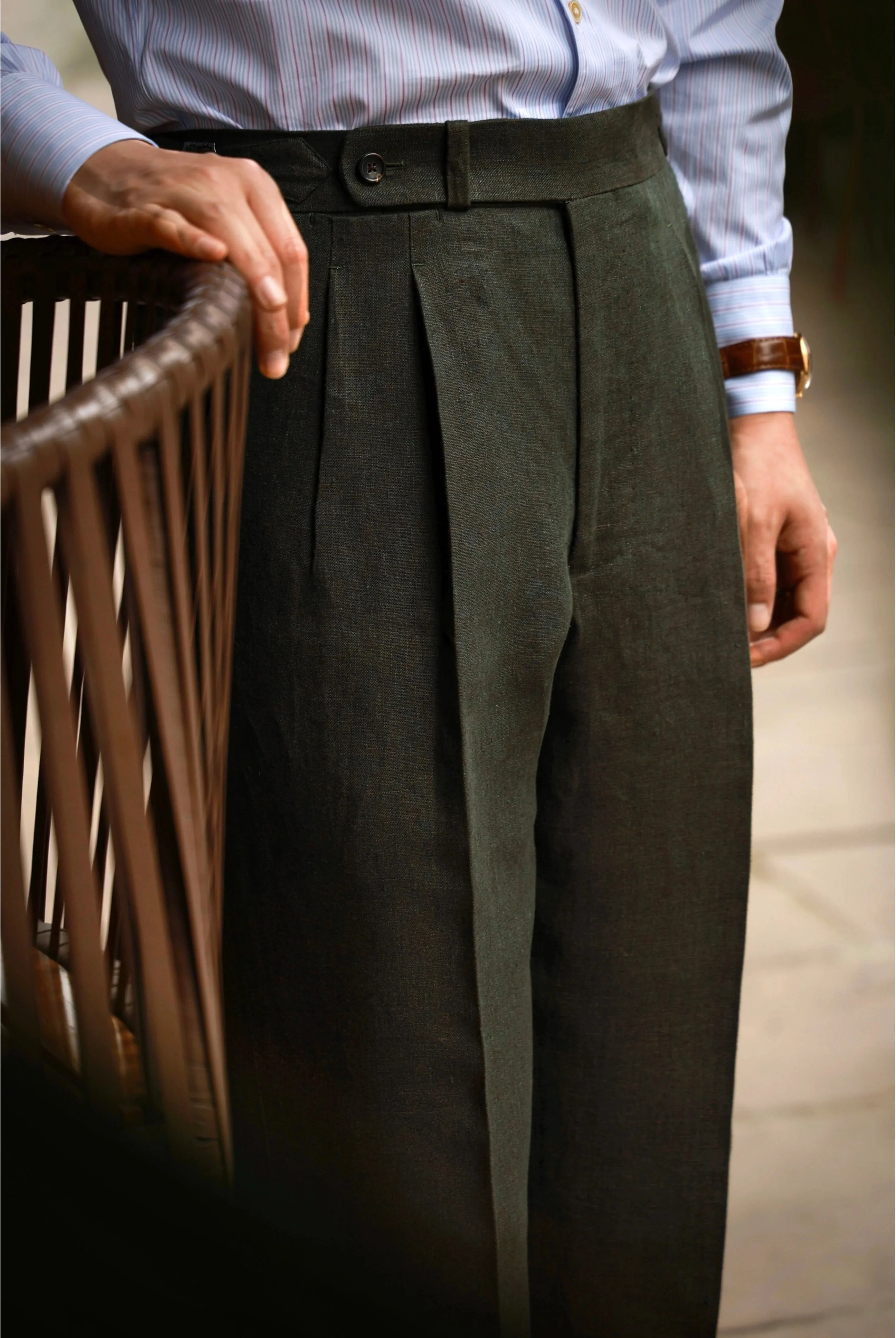 High-Waisted Linen Trousers - Image 3