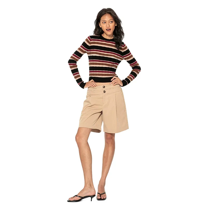 High-Waisted Pleated Shorts