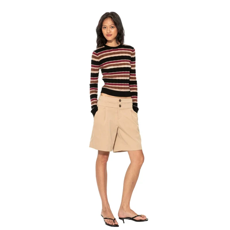 High-Waisted Pleated Shorts - Image 2