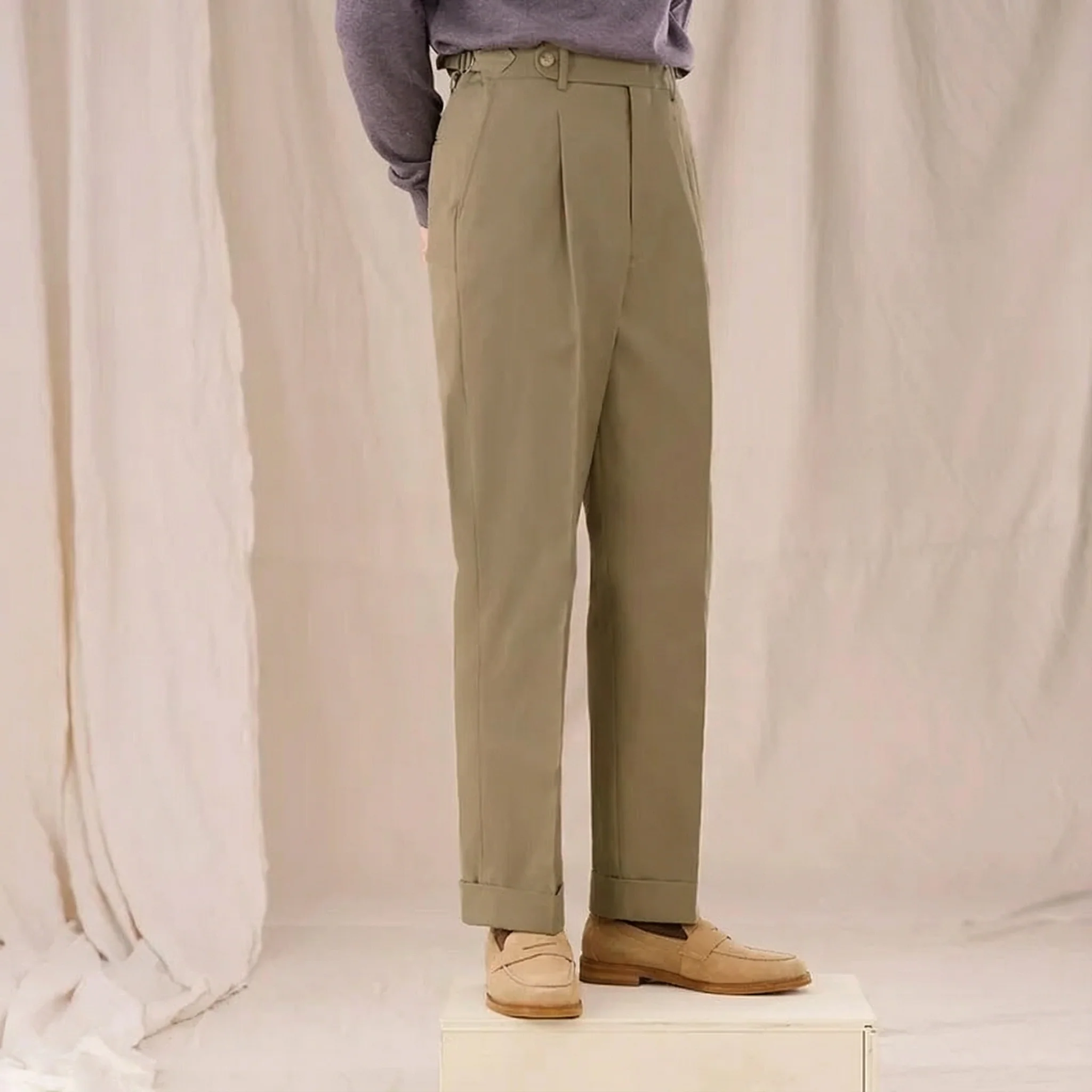 High-Waisted Pleated Trousers - Image 3