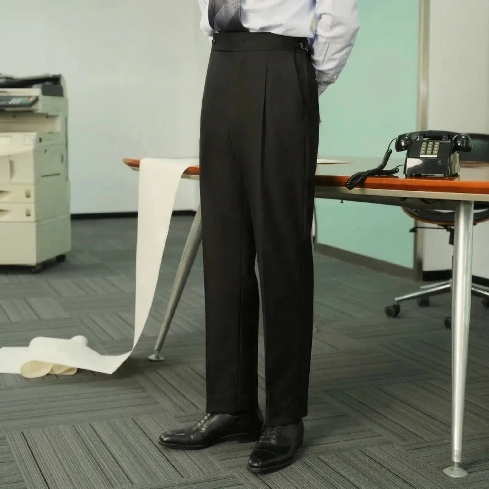 High-Waisted Pleated Trousers - Image 2