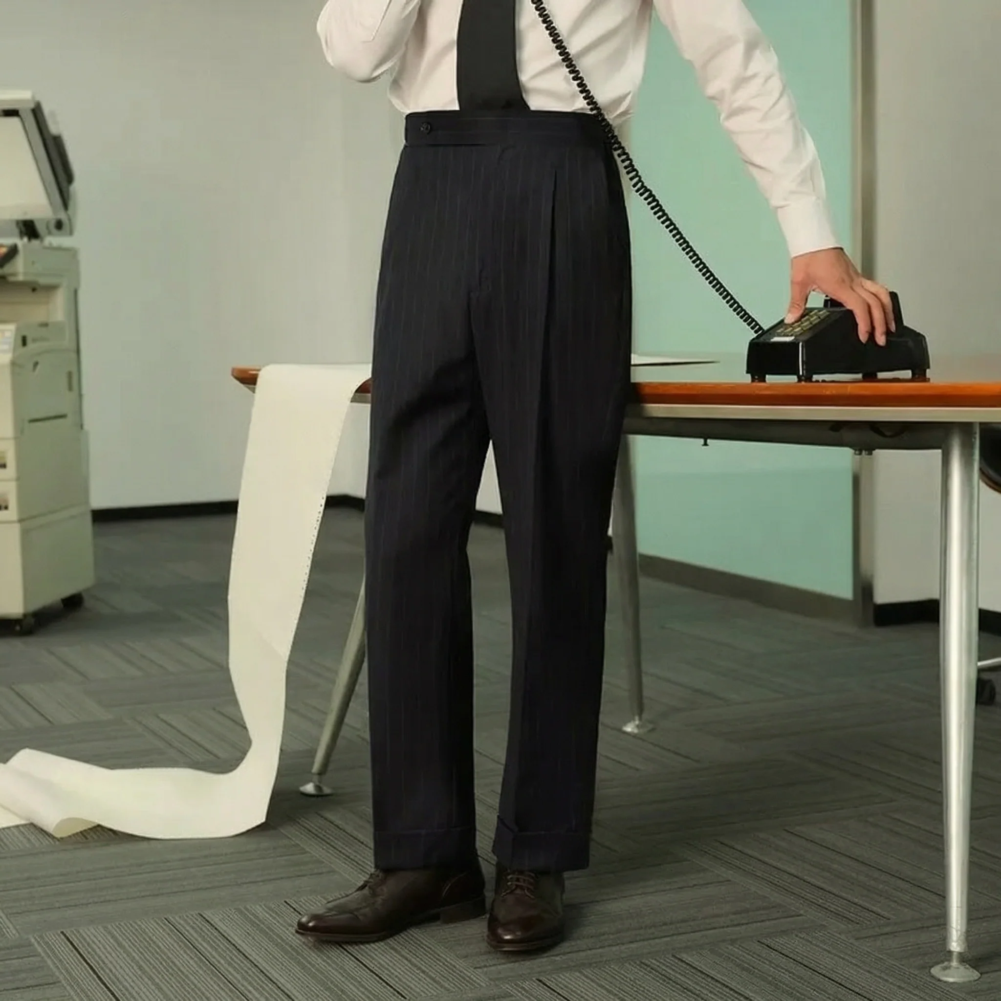 High-Waisted Pleated Trousers - Image 5