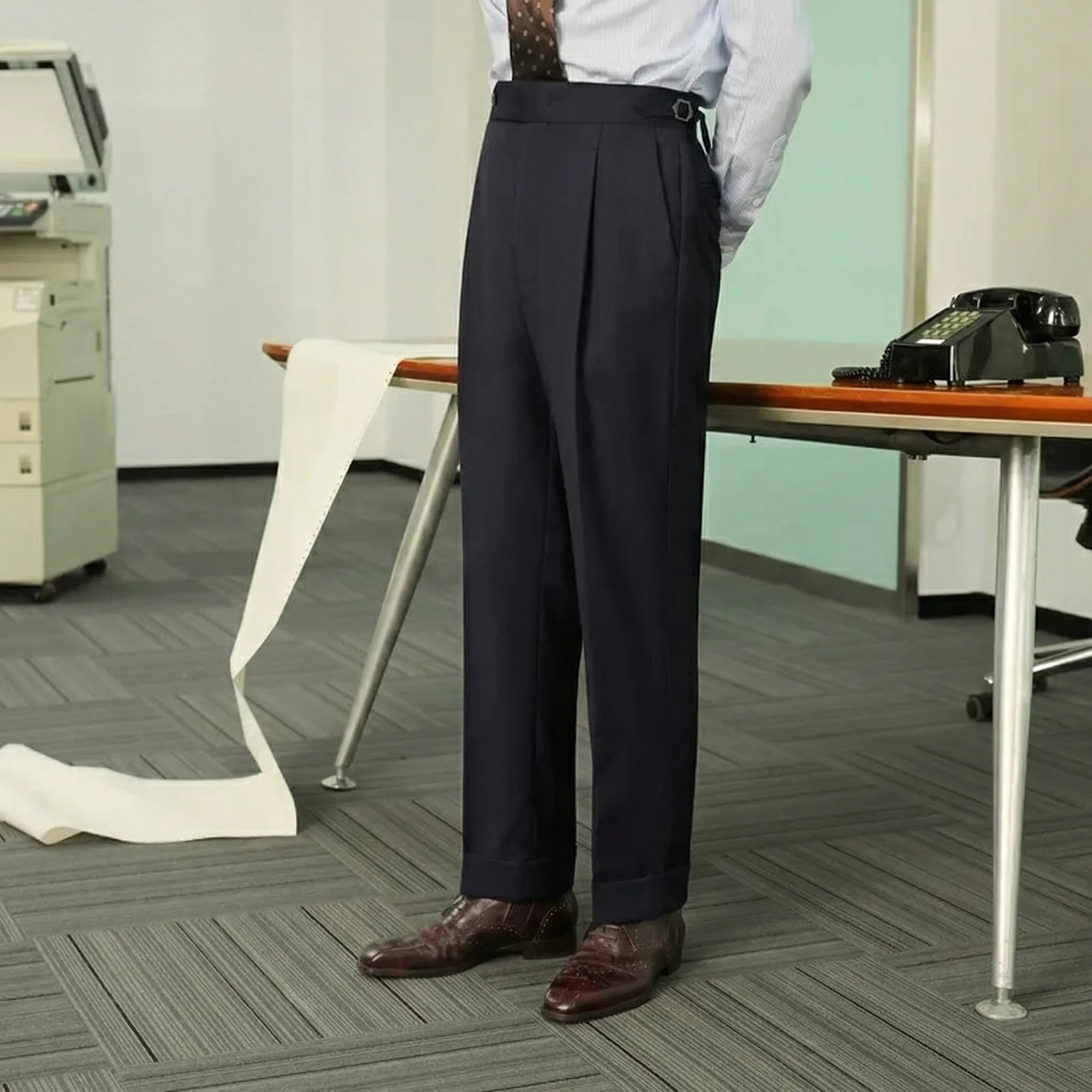 High-Waisted Pleated Trousers - Image 6