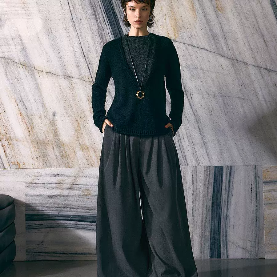 High-Waisted Pleated Wide-Leg Trousers - Image 6