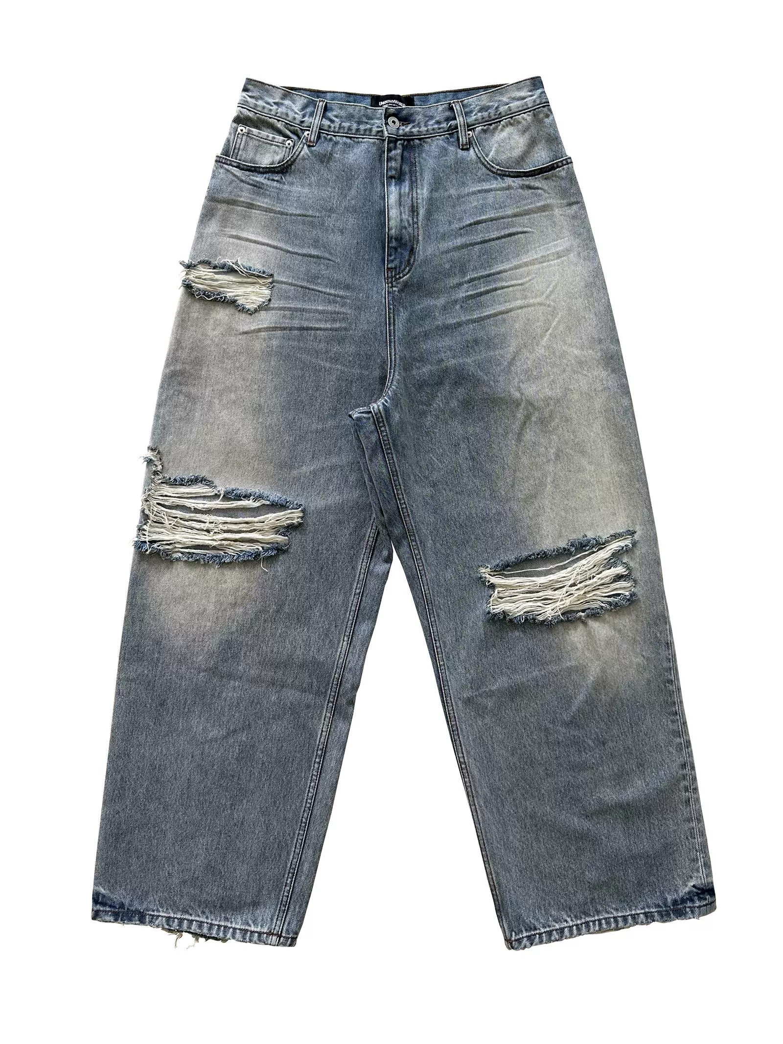 High-Waisted Wide-Leg Distressed Jeans - Image 4