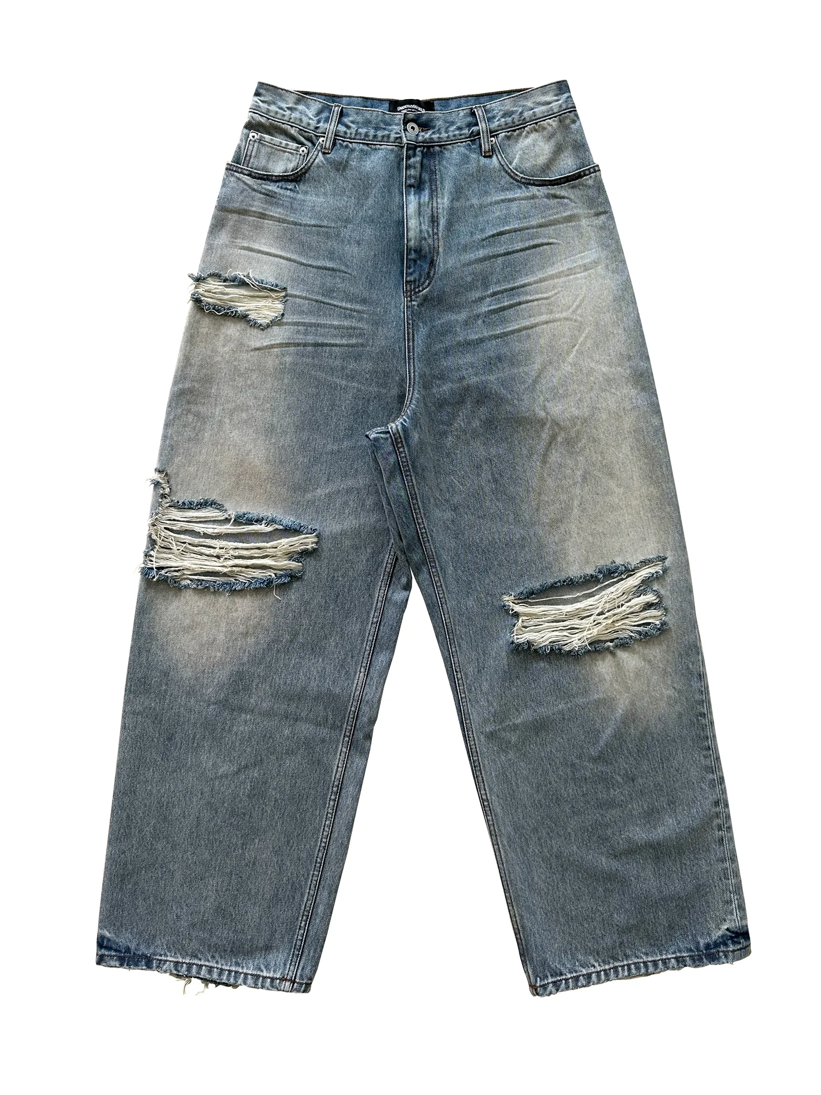 High-Waisted Wide-Leg Distressed Jeans - Image 6