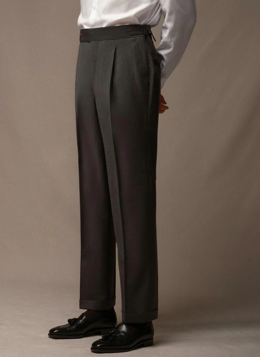 High-Waisted Wool Trousers