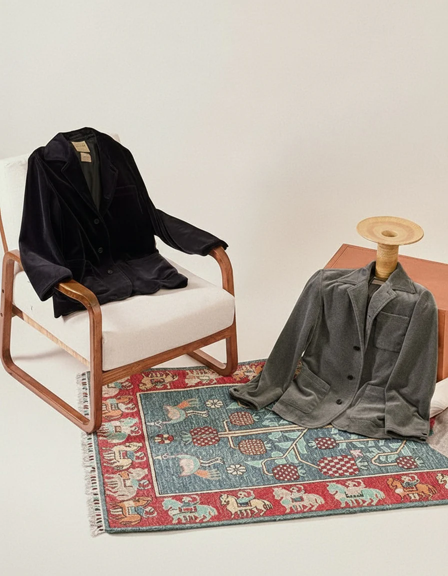 High-Weight Velvet Patch-Pocket Blazer - Image 7