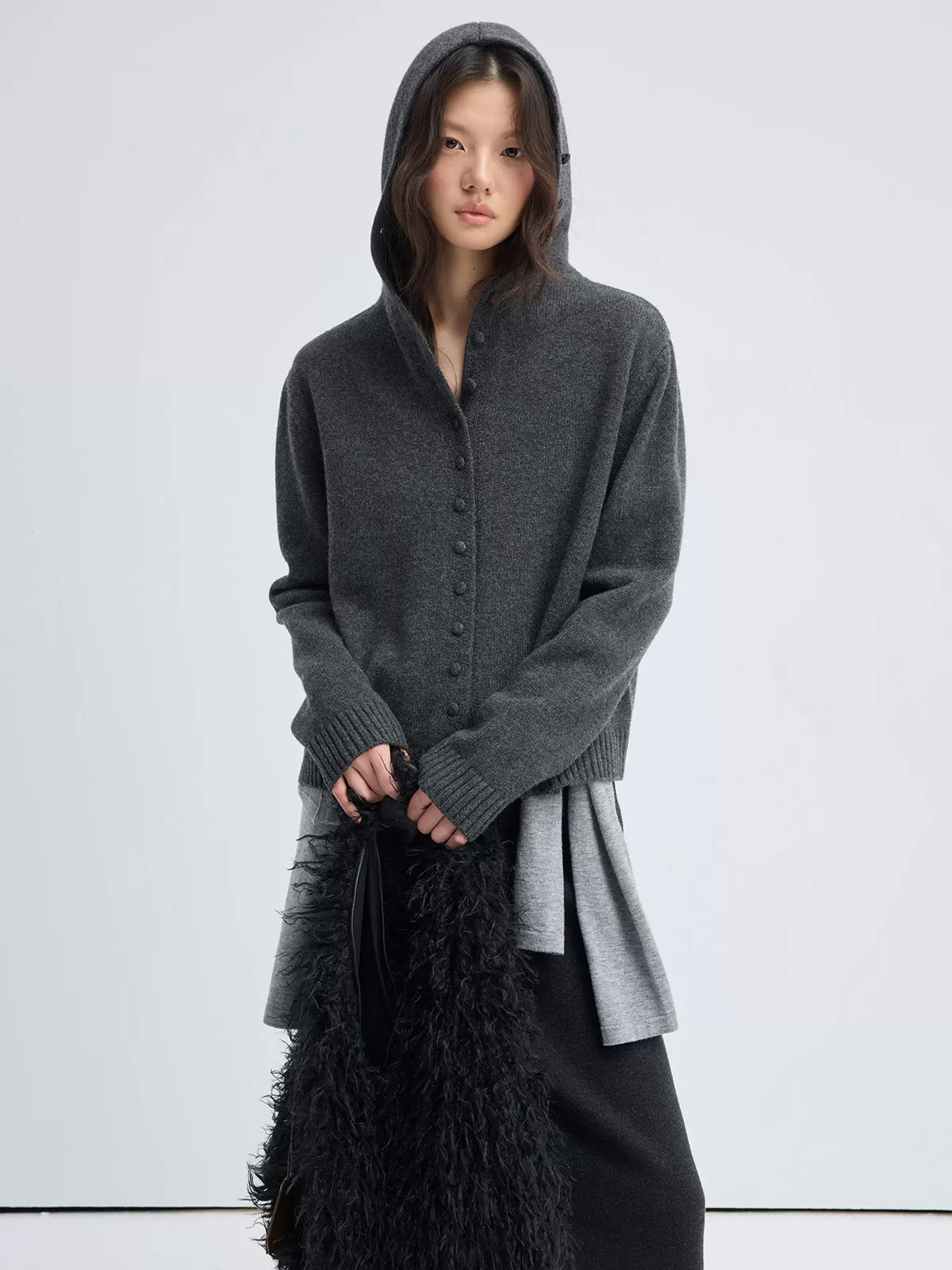 Hooded Button Cardigan