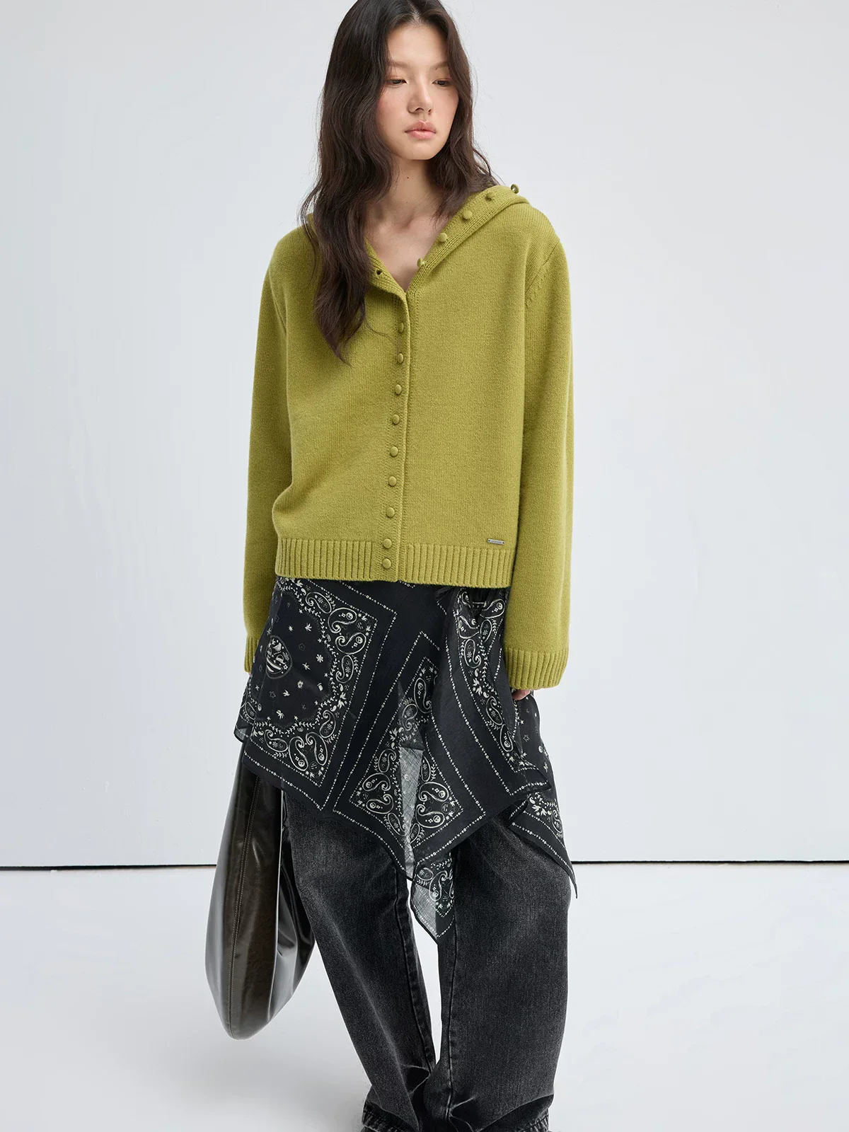 Hooded Button Cardigan - Image 2