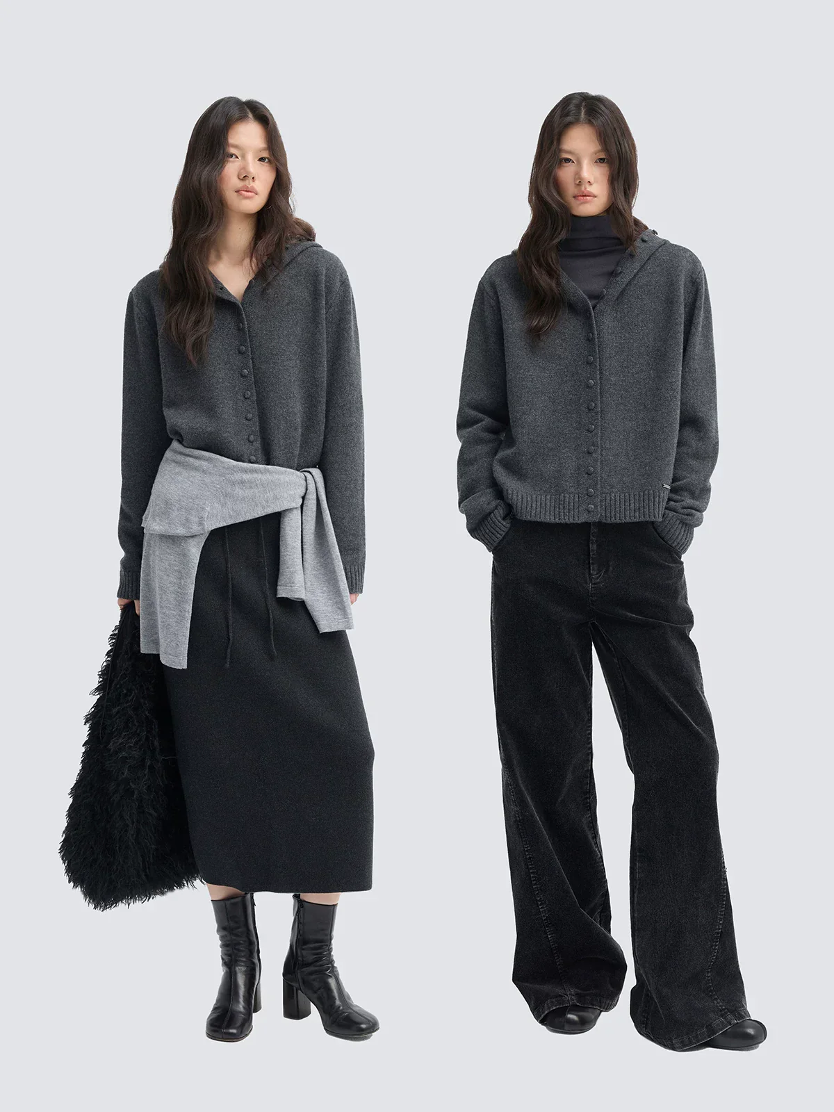 Hooded Button Cardigan - Image 3