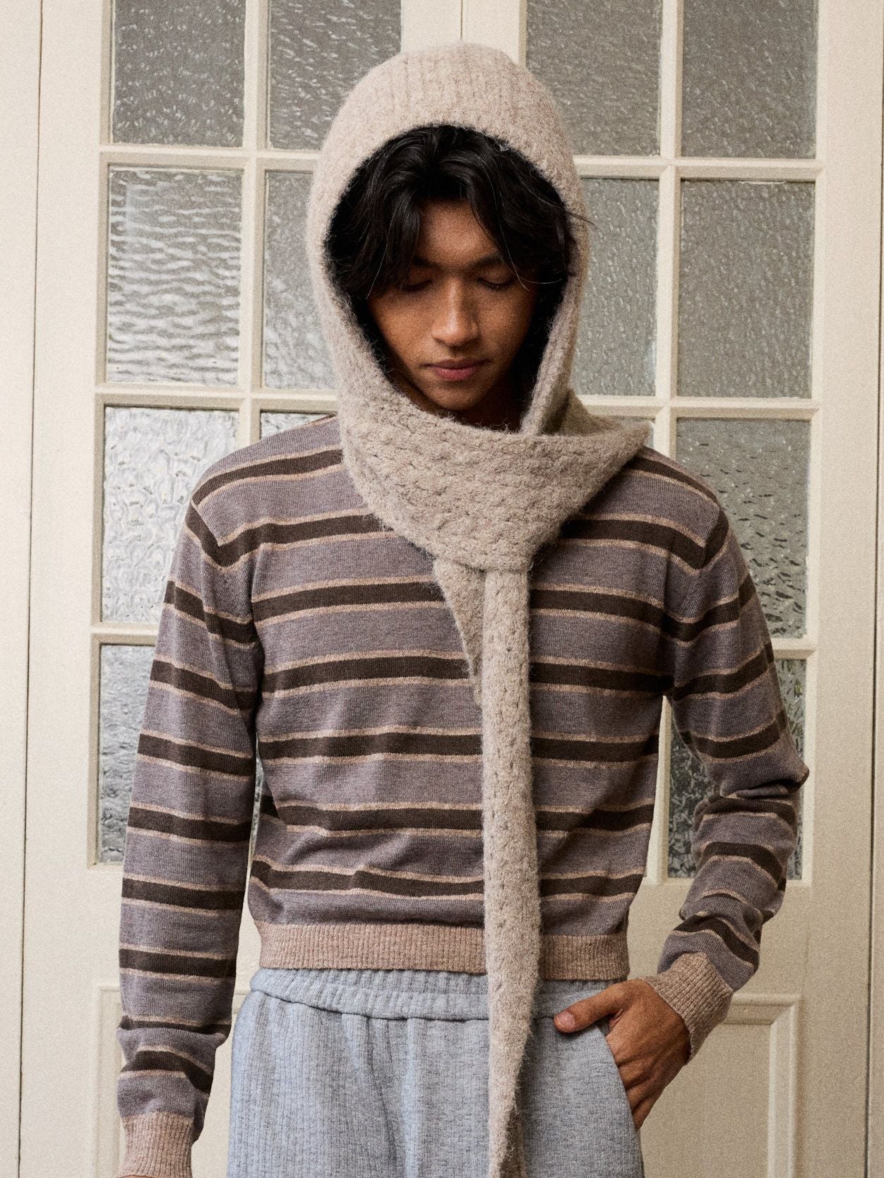 Hooded Knit Scarf