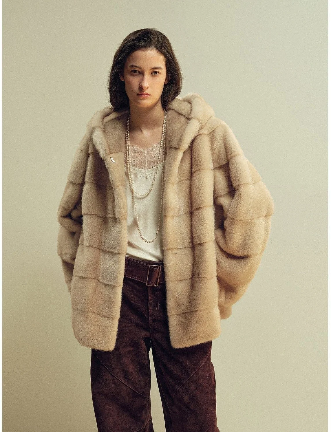 Hooded Mink Jacket - Image 6