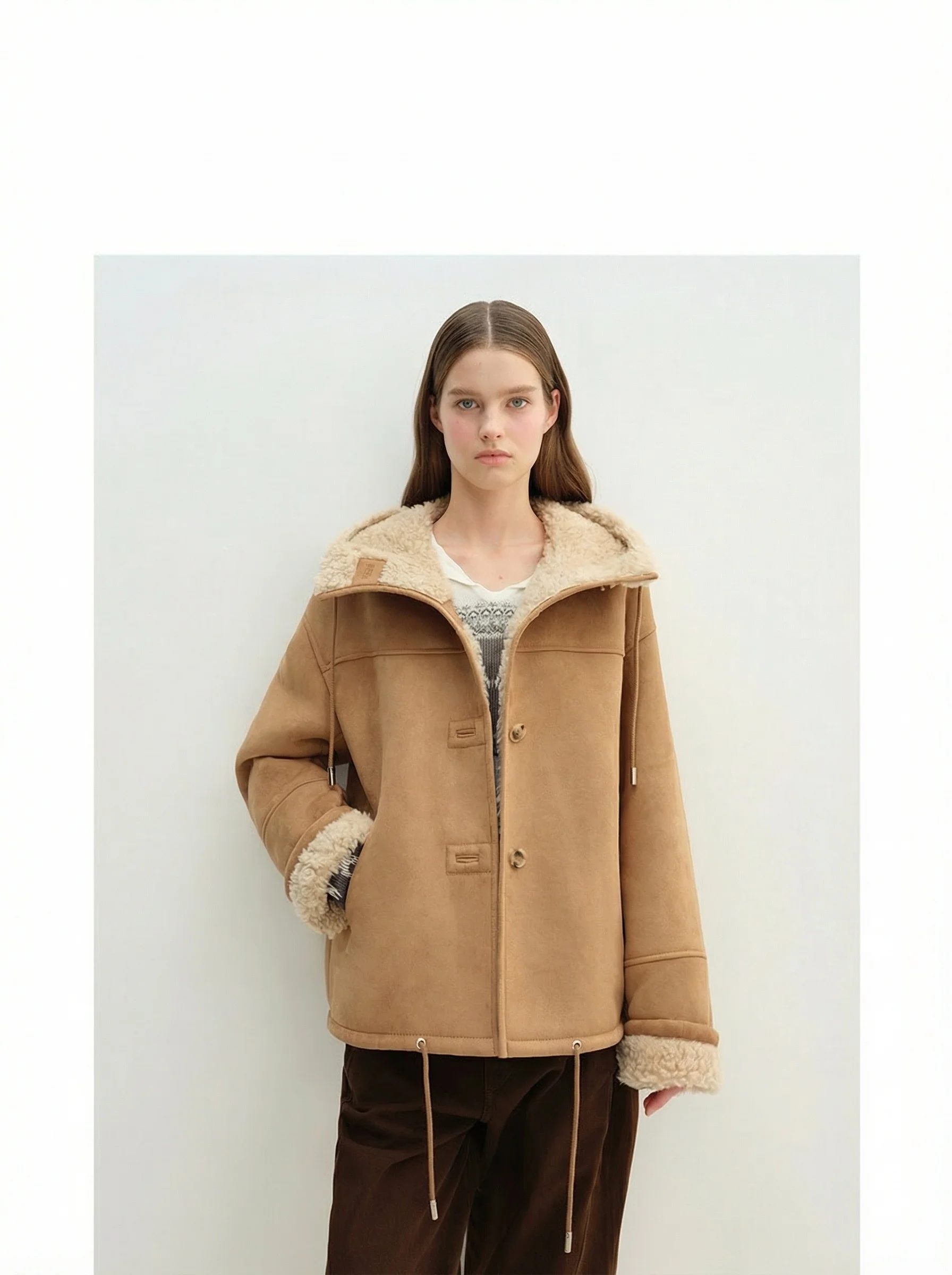 Hooded Shearling-Lined Jacket