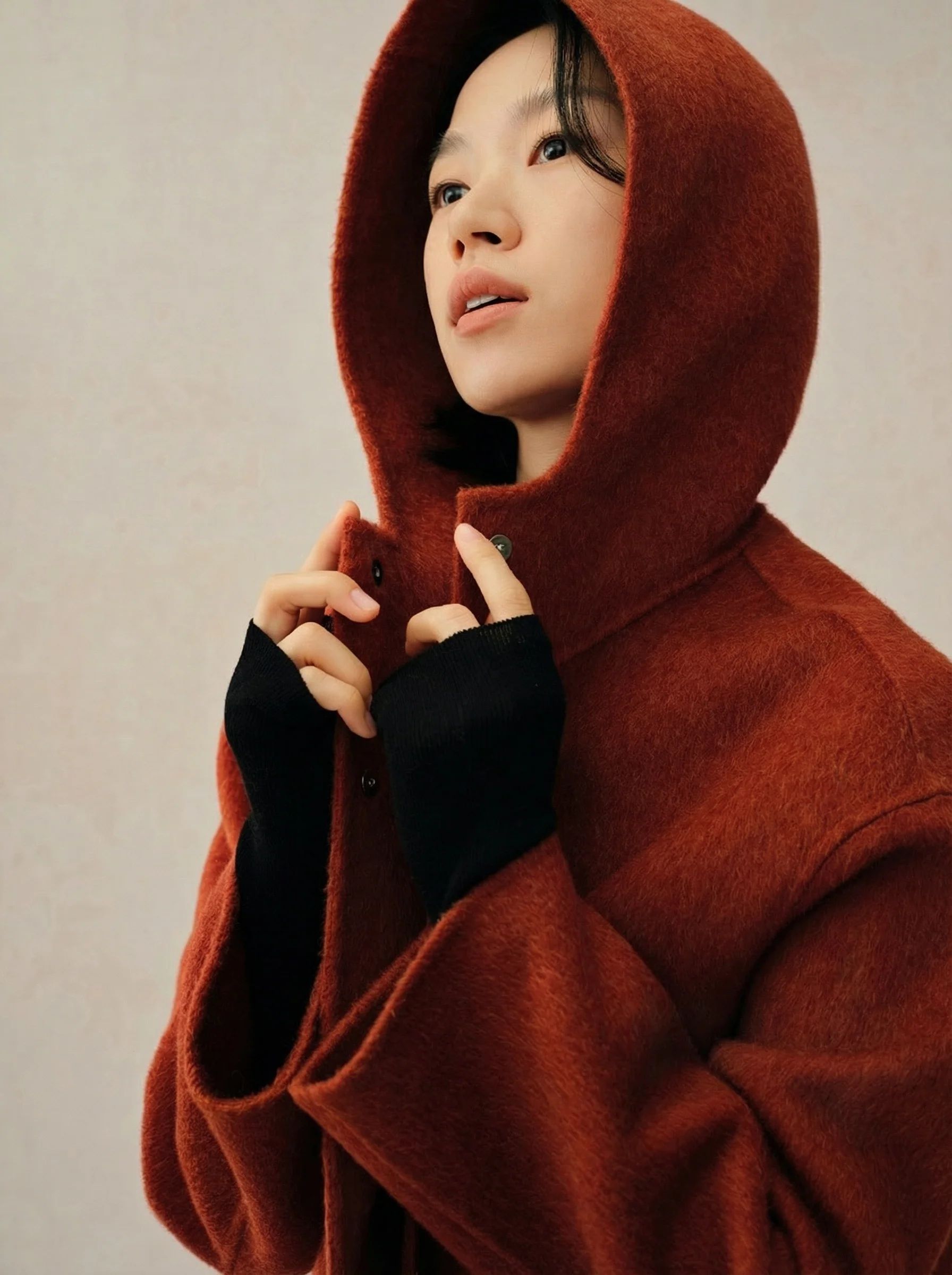 Hooded Snap-Front Wool Coat - Image 2