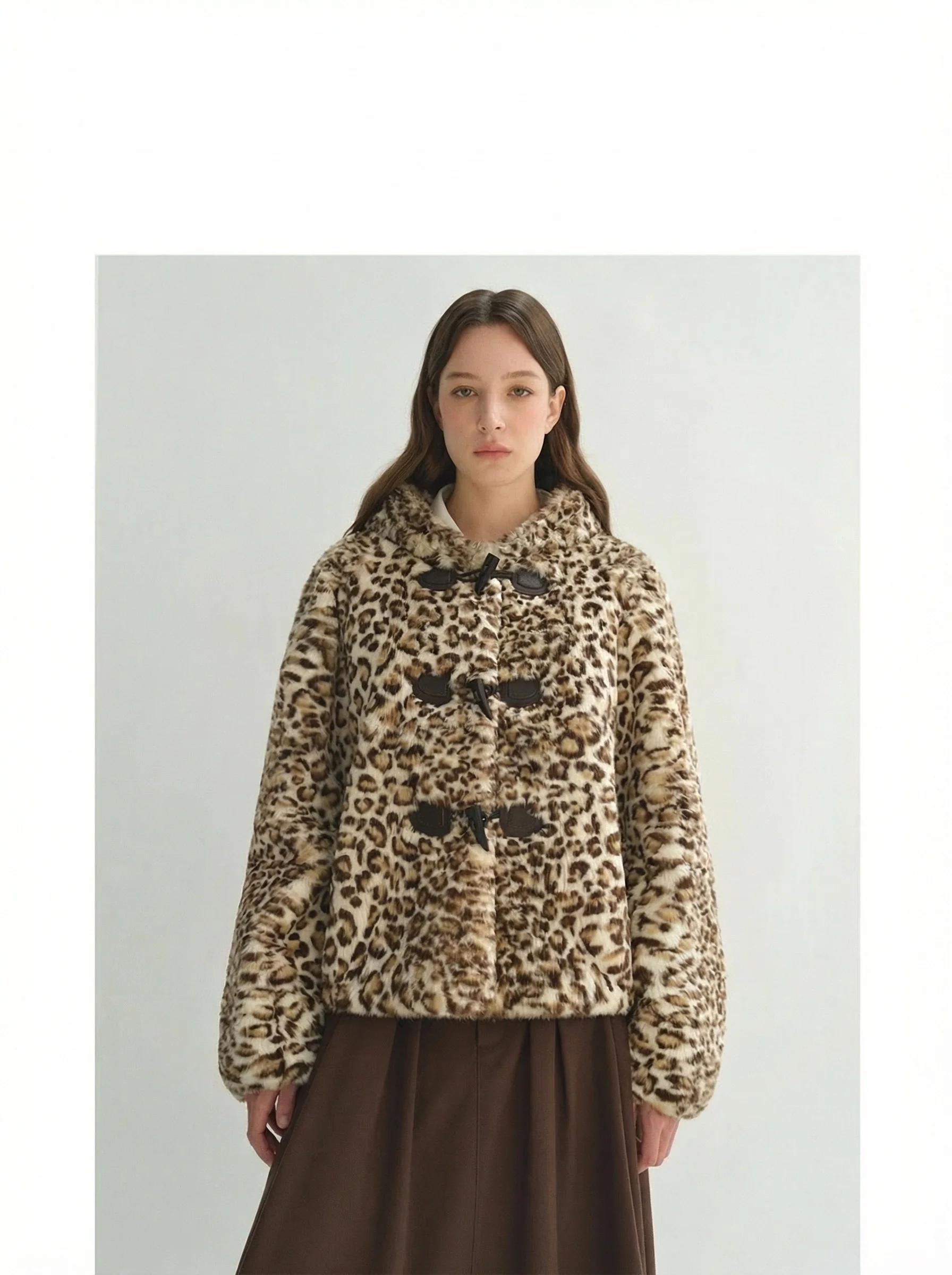 Hooded Spotted Plush Duffle Jacket - Image 3