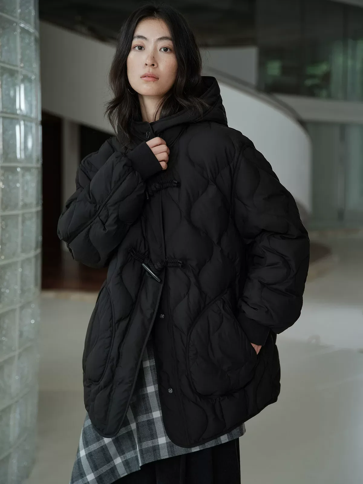 Hooded Toggle Down Jacket
