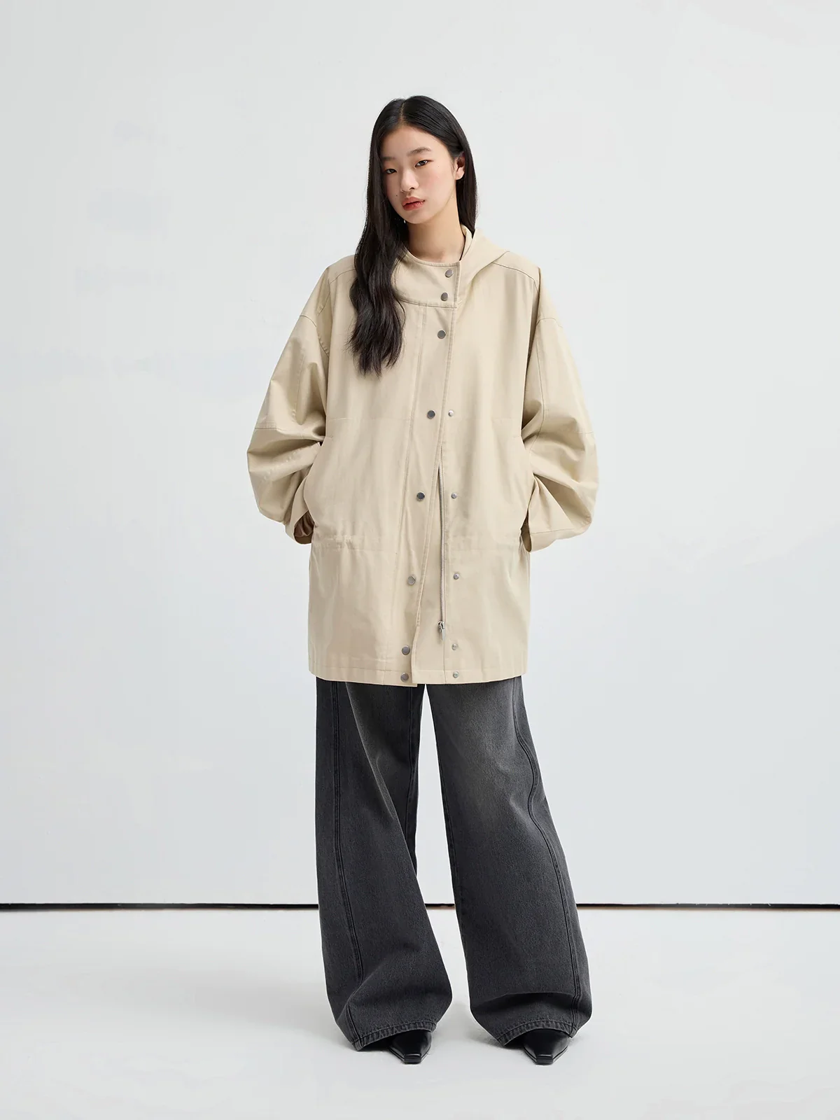 Hooded Twill Windbreaker