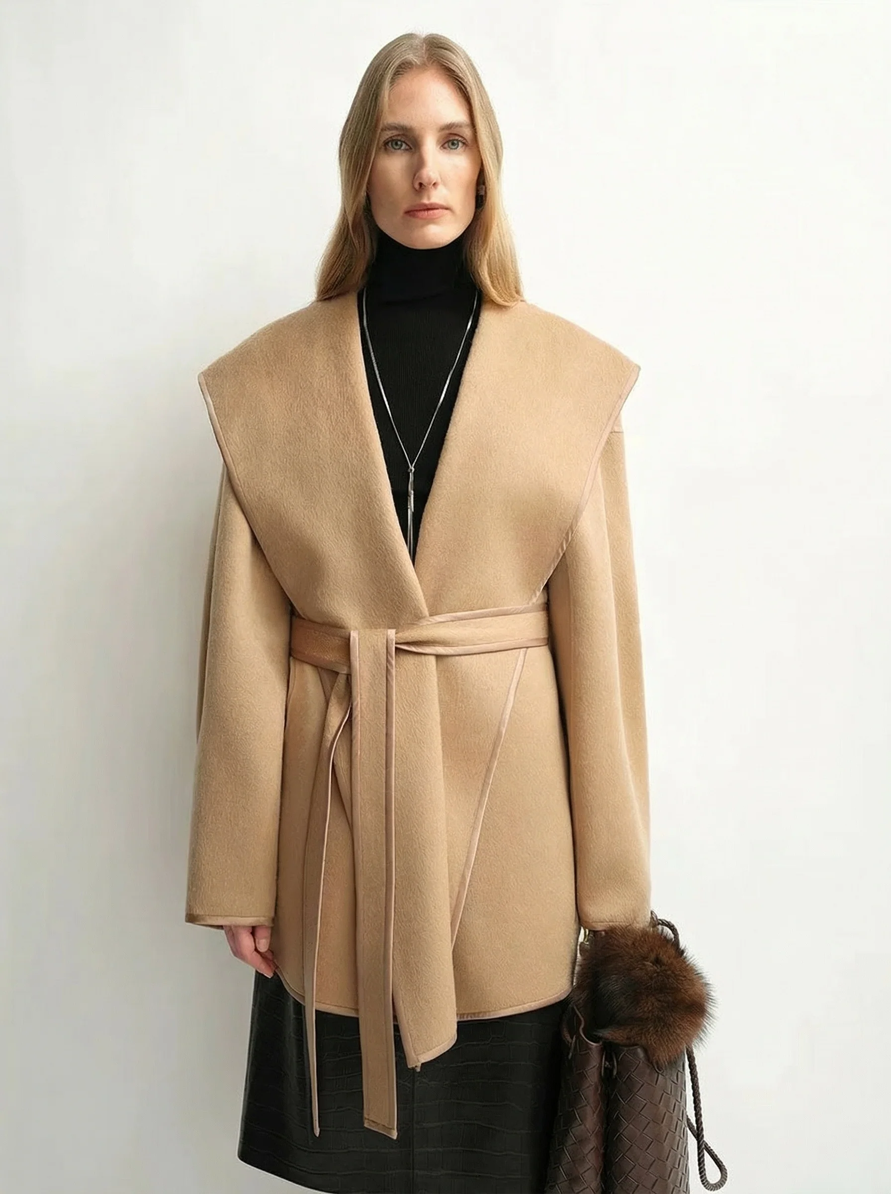 Hooded Wrap Coat