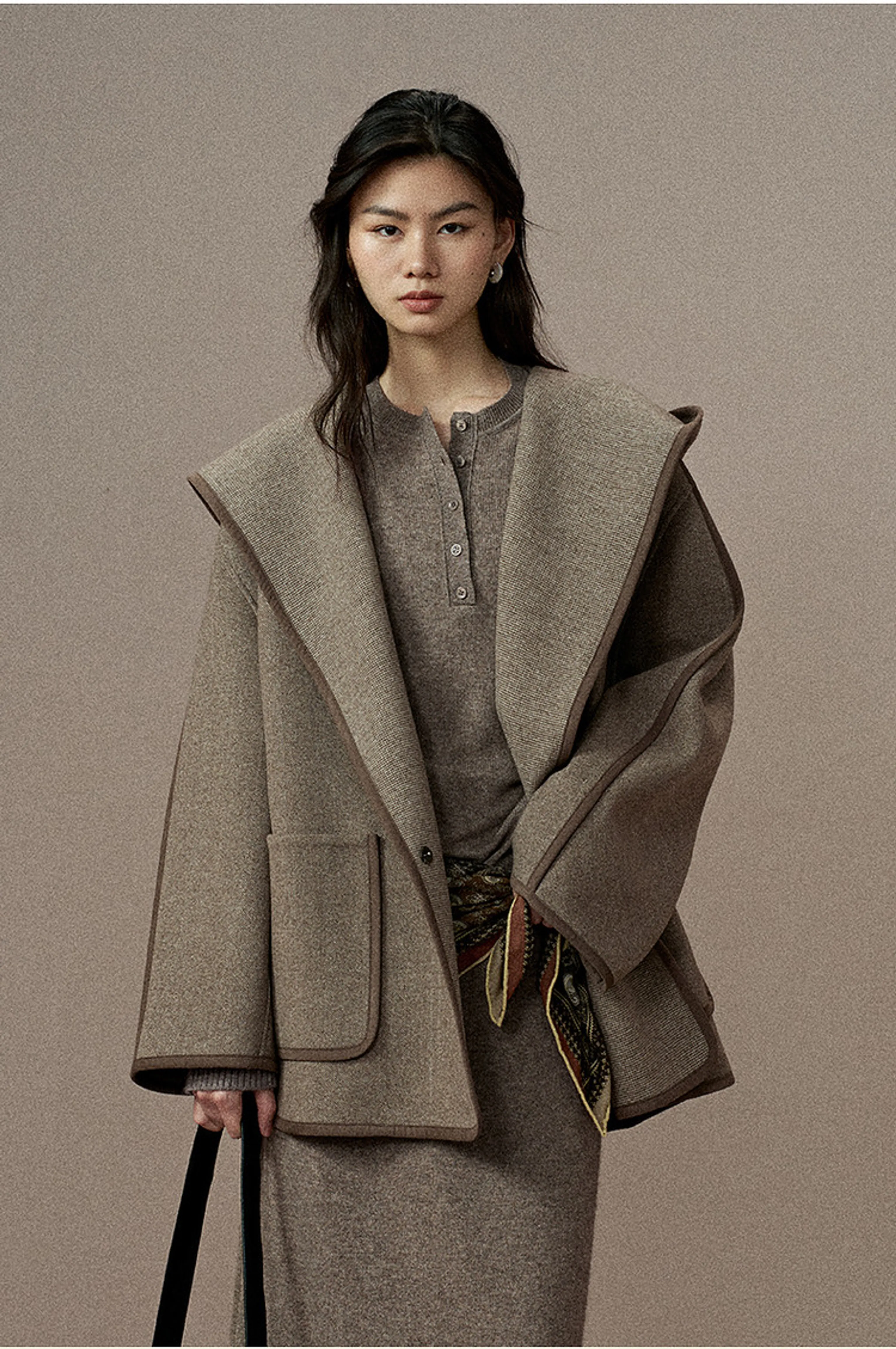 Hooded Wrap Coat - Image 4