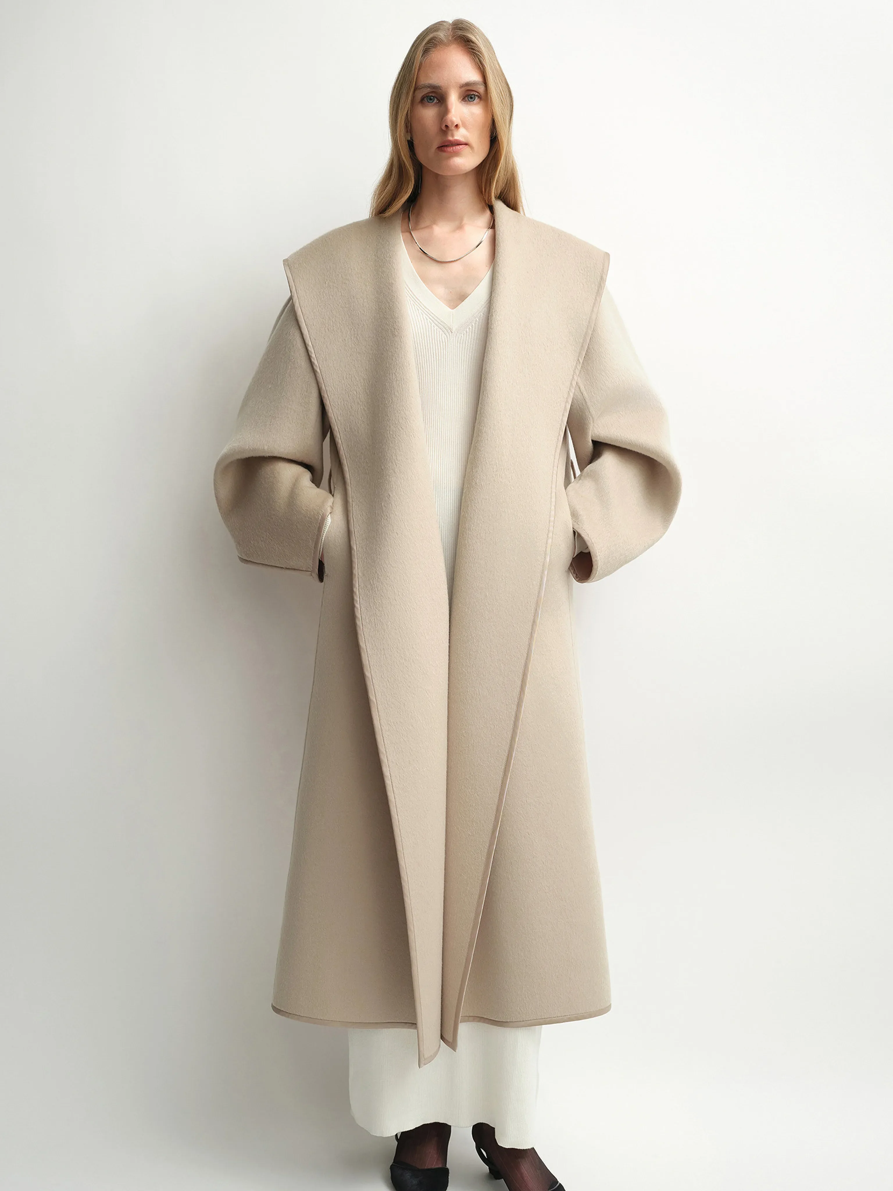 Hooded Wrap Coat - Image 5