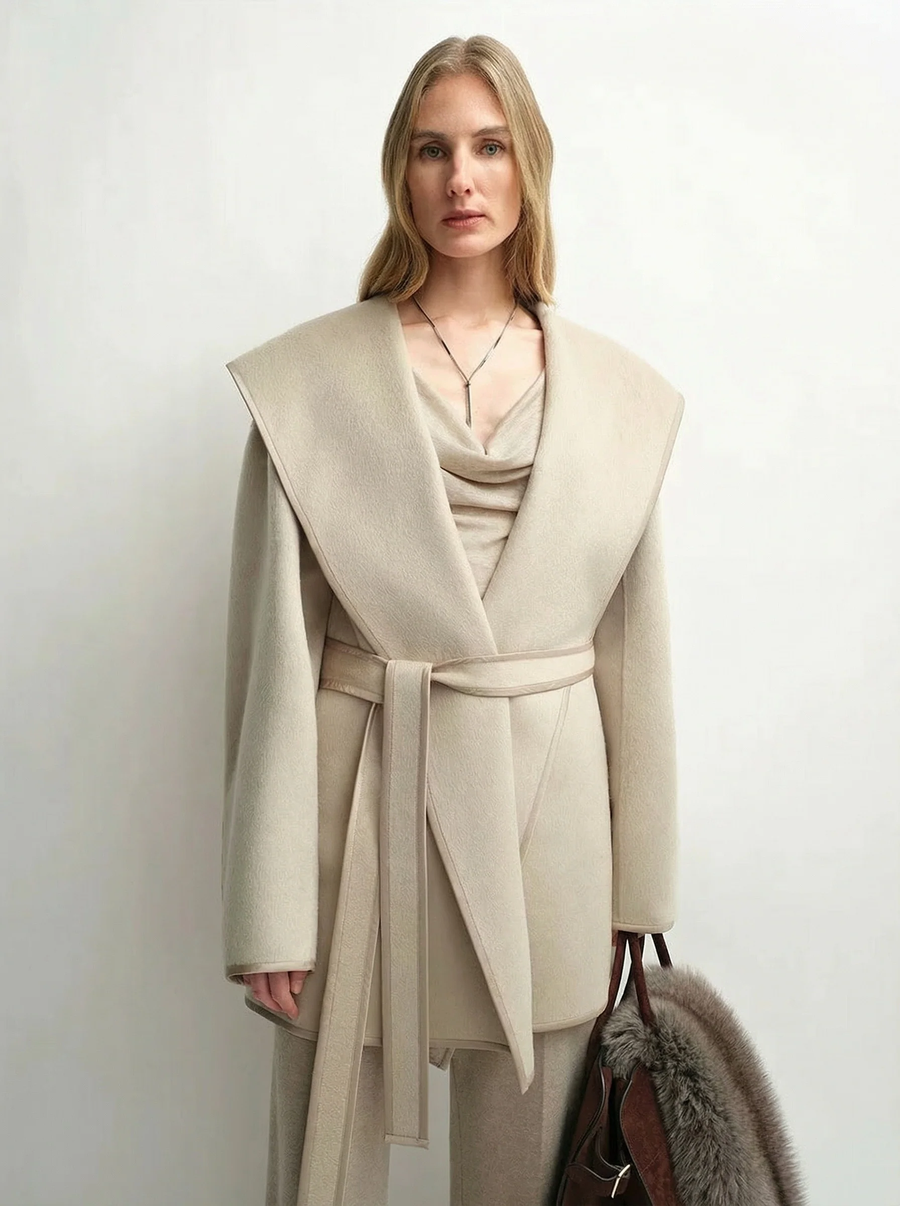 Hooded Wrap Coat - Image 6
