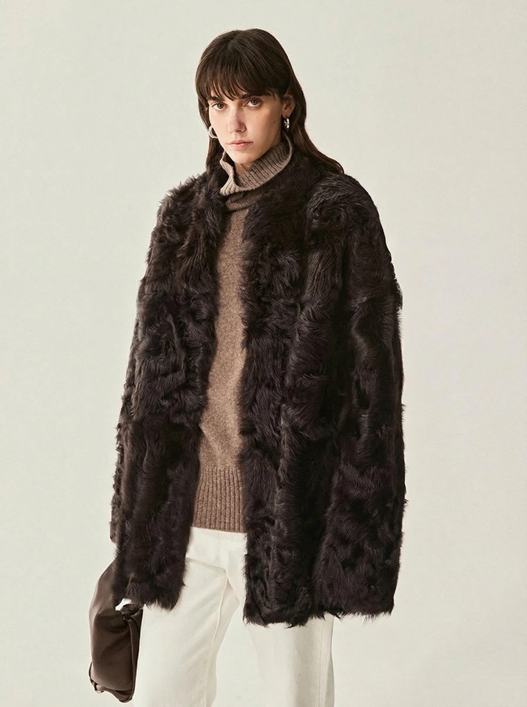 Hook-Front Shearling Jacket - Image 2
