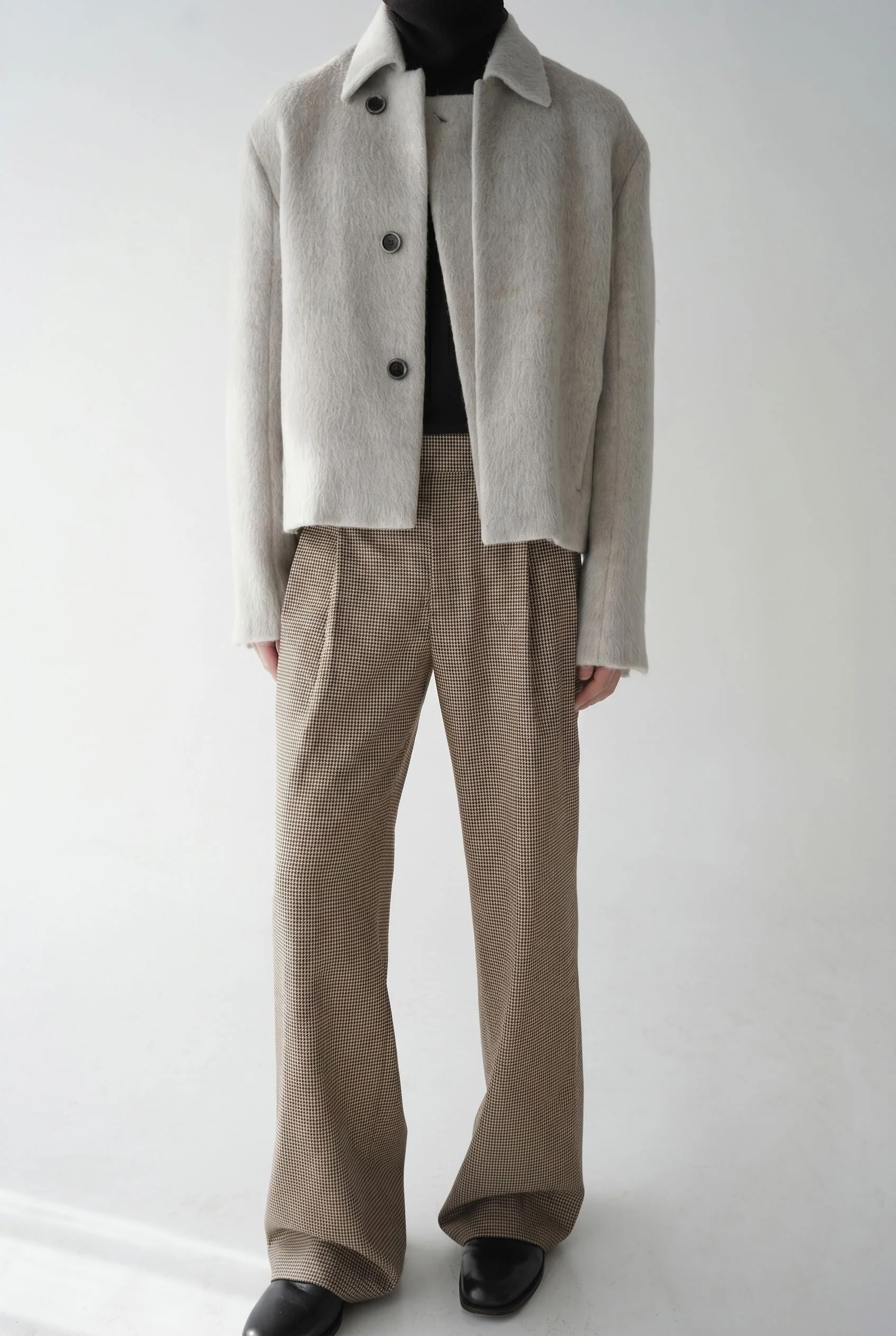 Houndstooth Pleated Trousers