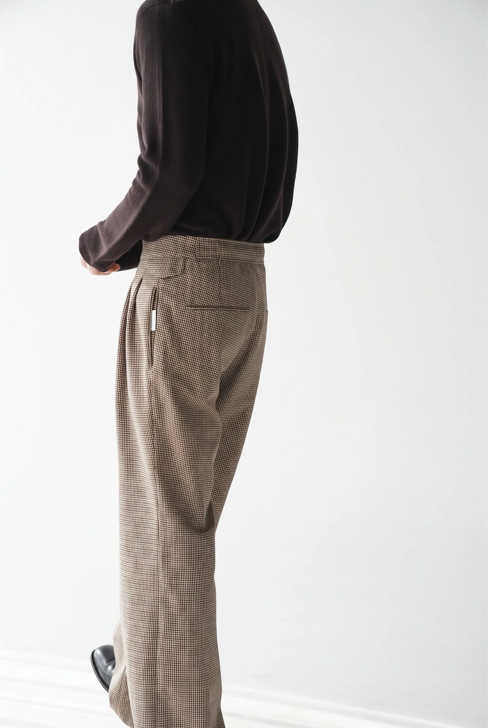 Houndstooth Pleated Trousers - Image 2