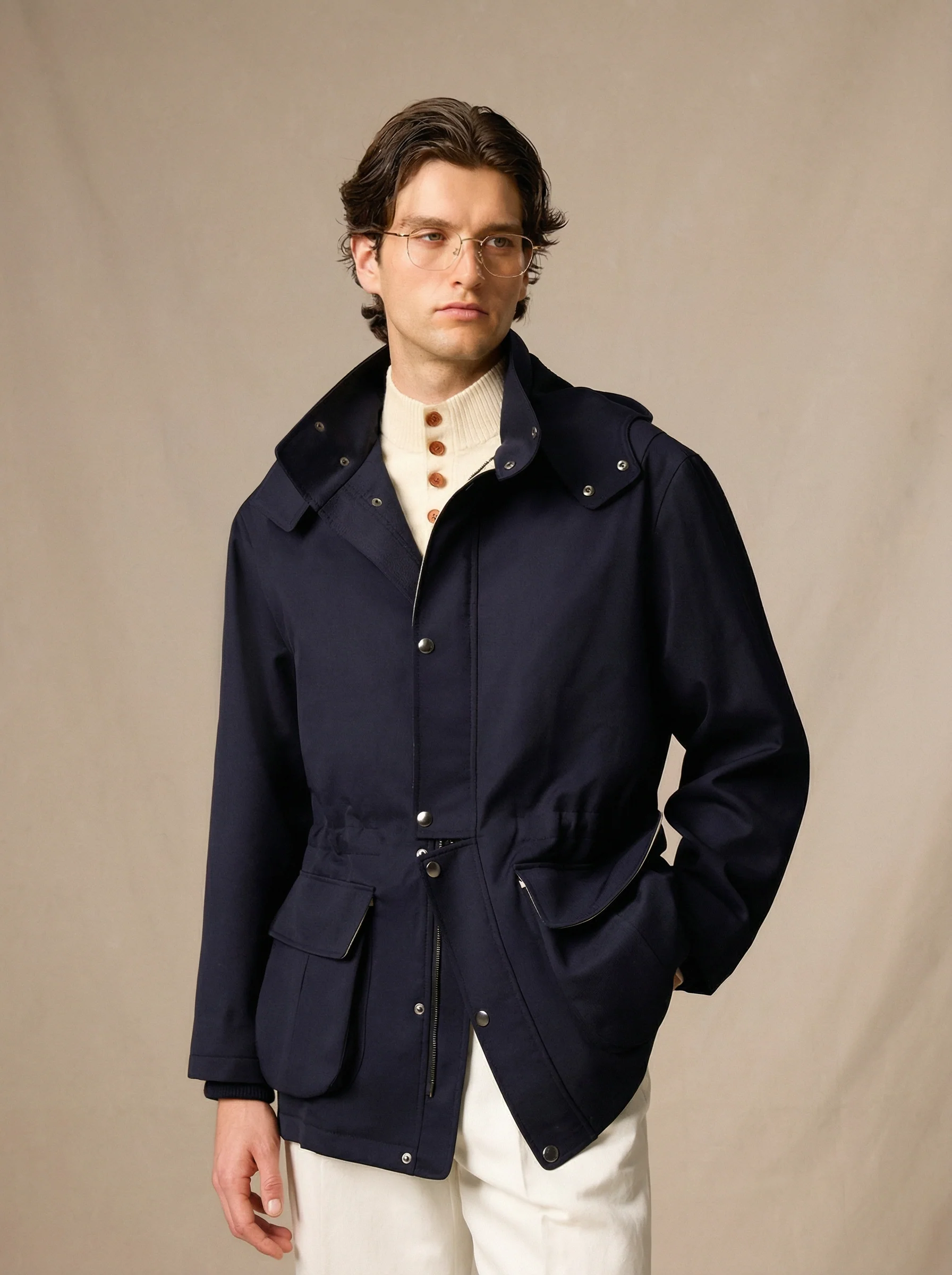 Huddersfield Wool Hooded Jacket