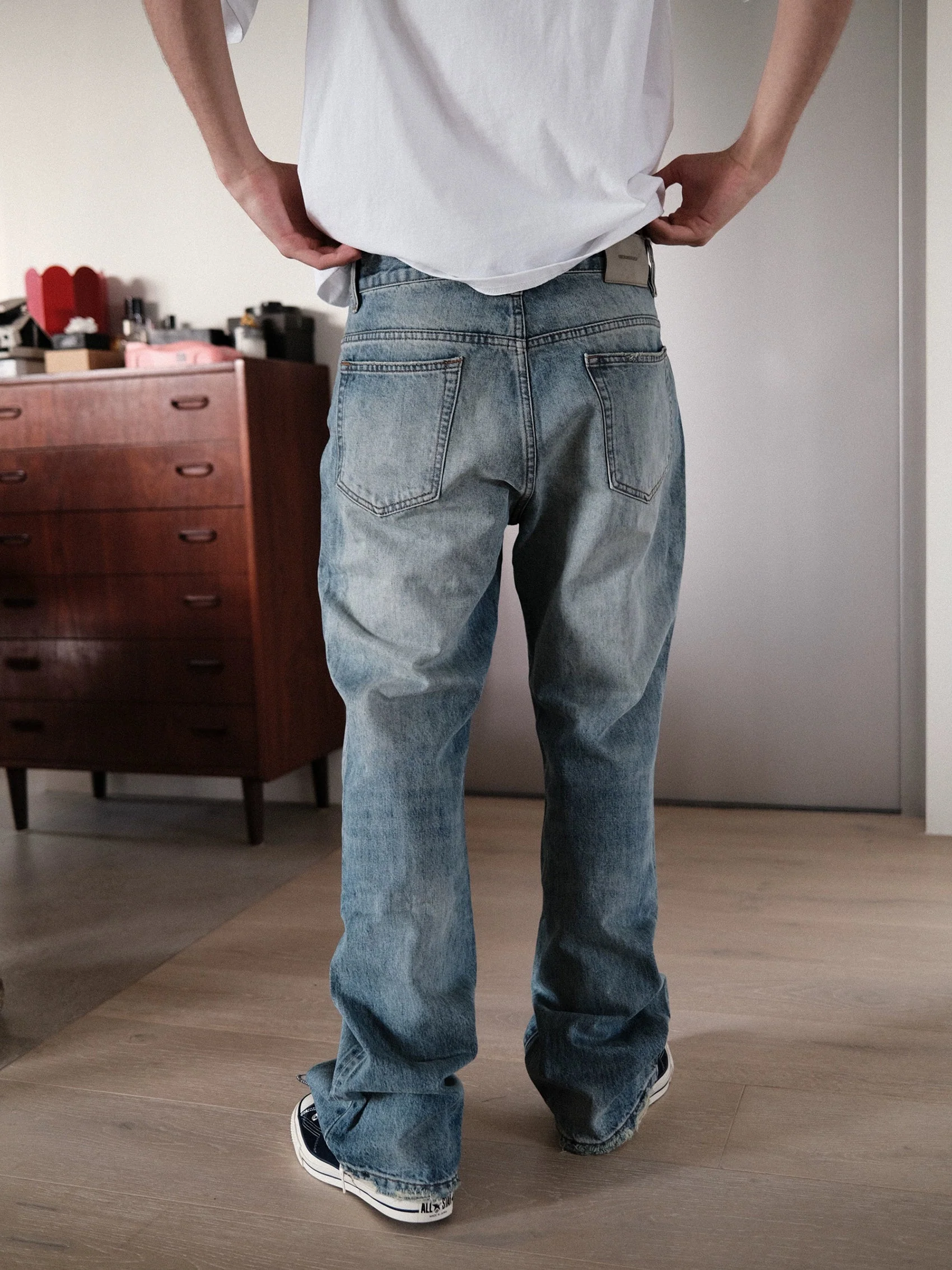 Ice Blue Slim Bootcut Jeans - Image 2
