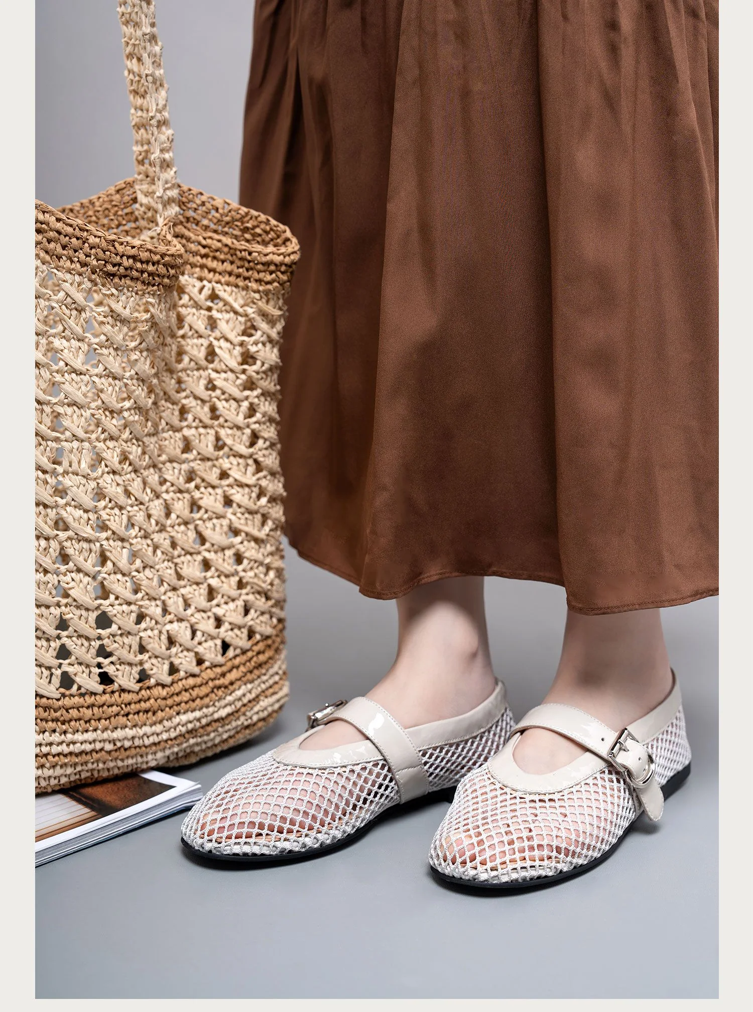 Ice Silk Mesh Mary Jane Flats - Image 9