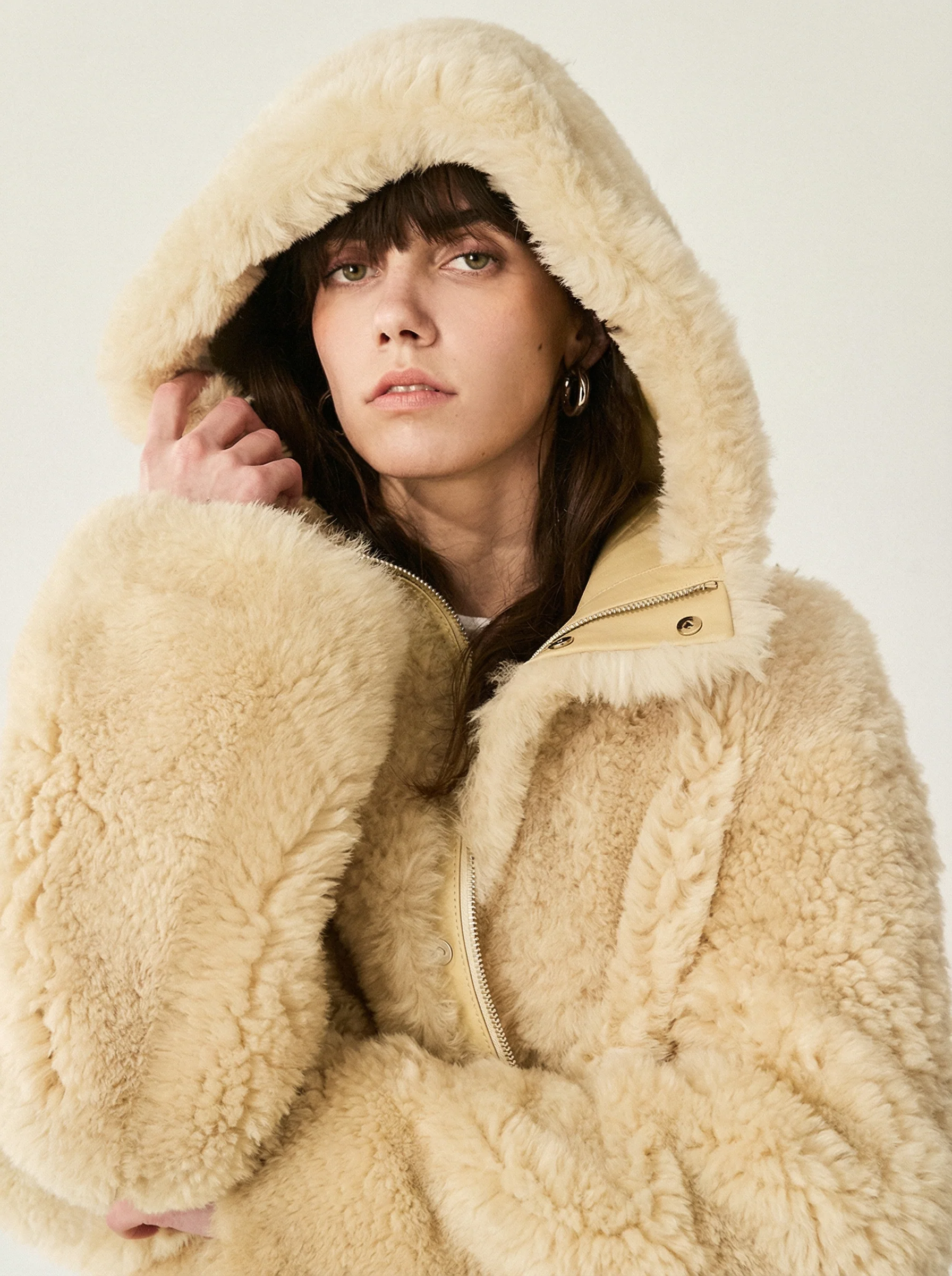 Icelandic Shearling Hooded Jacket - Image 6