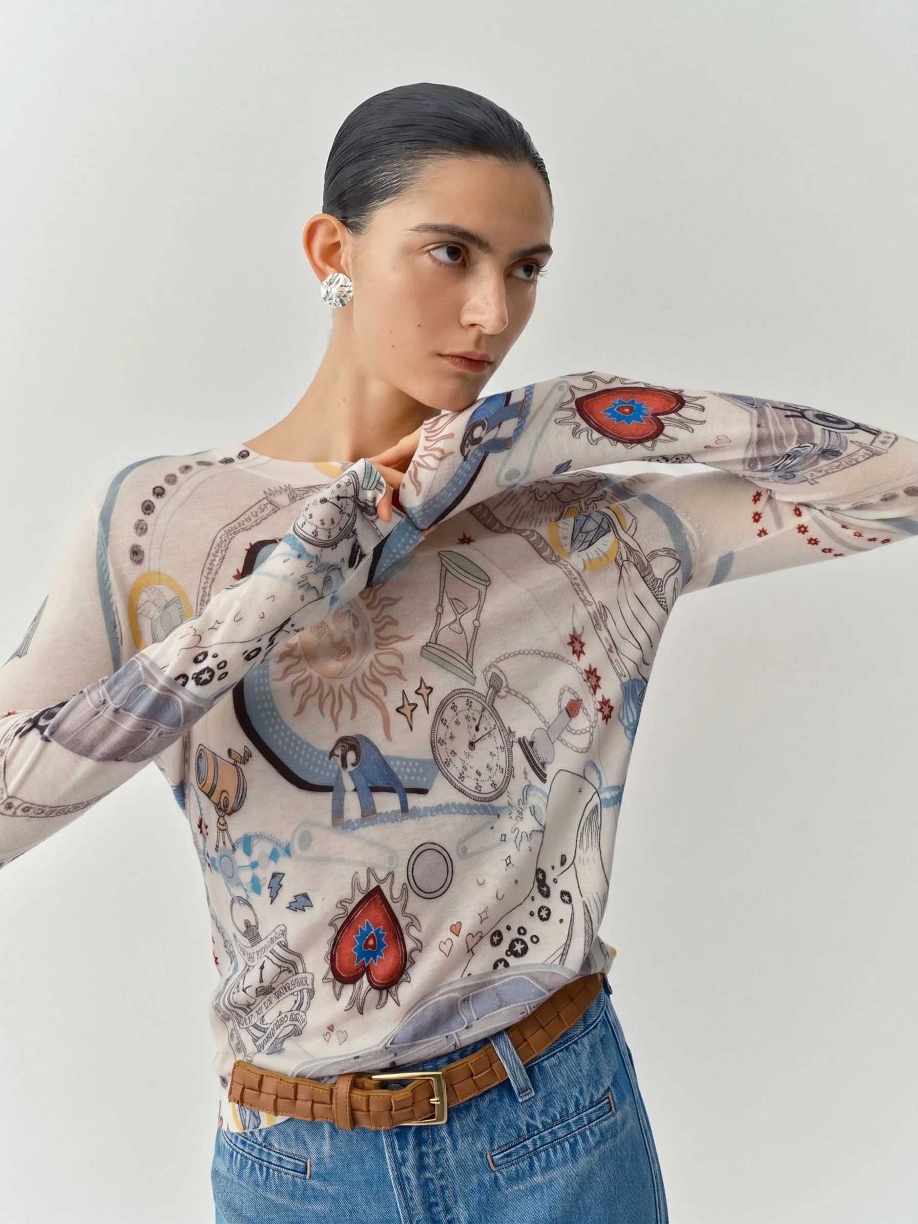 Illustrated Knit Top