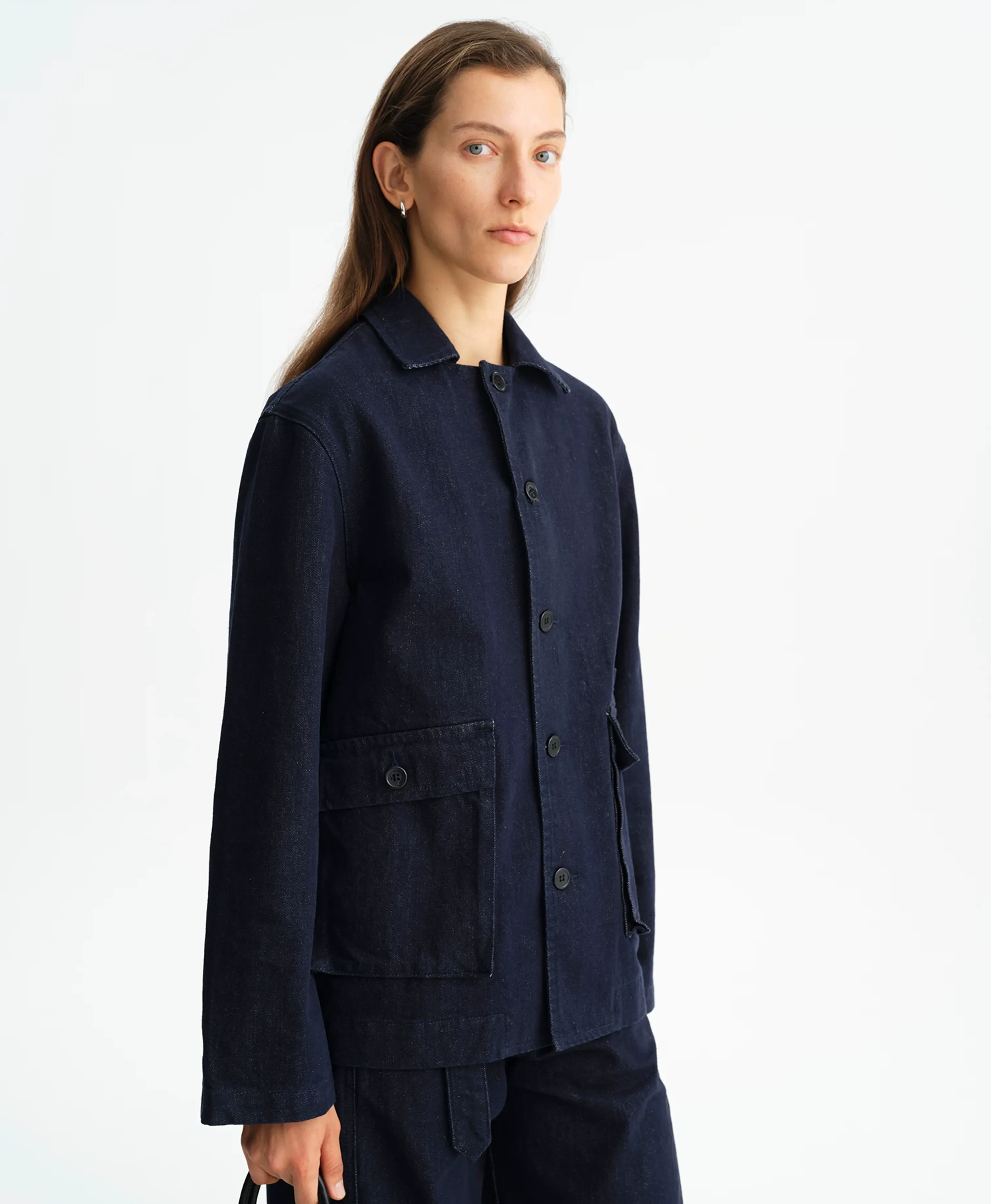 Indigo Oversized Denim Chore Jacket