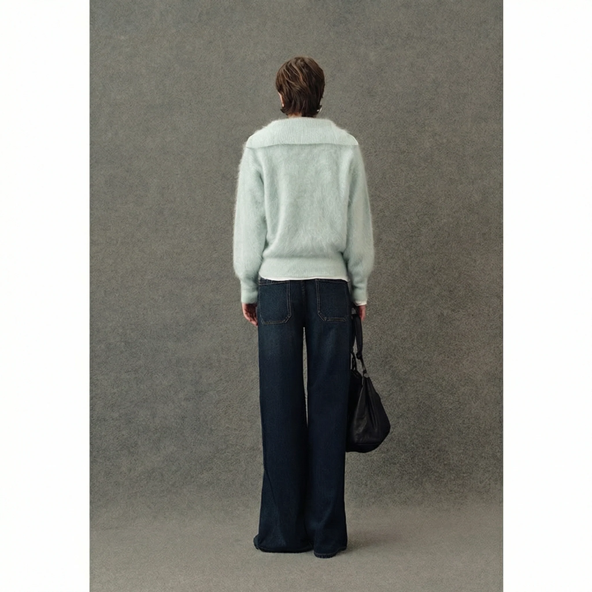 Indigo Patch Pocket Wide-Leg Jeans - Image 3