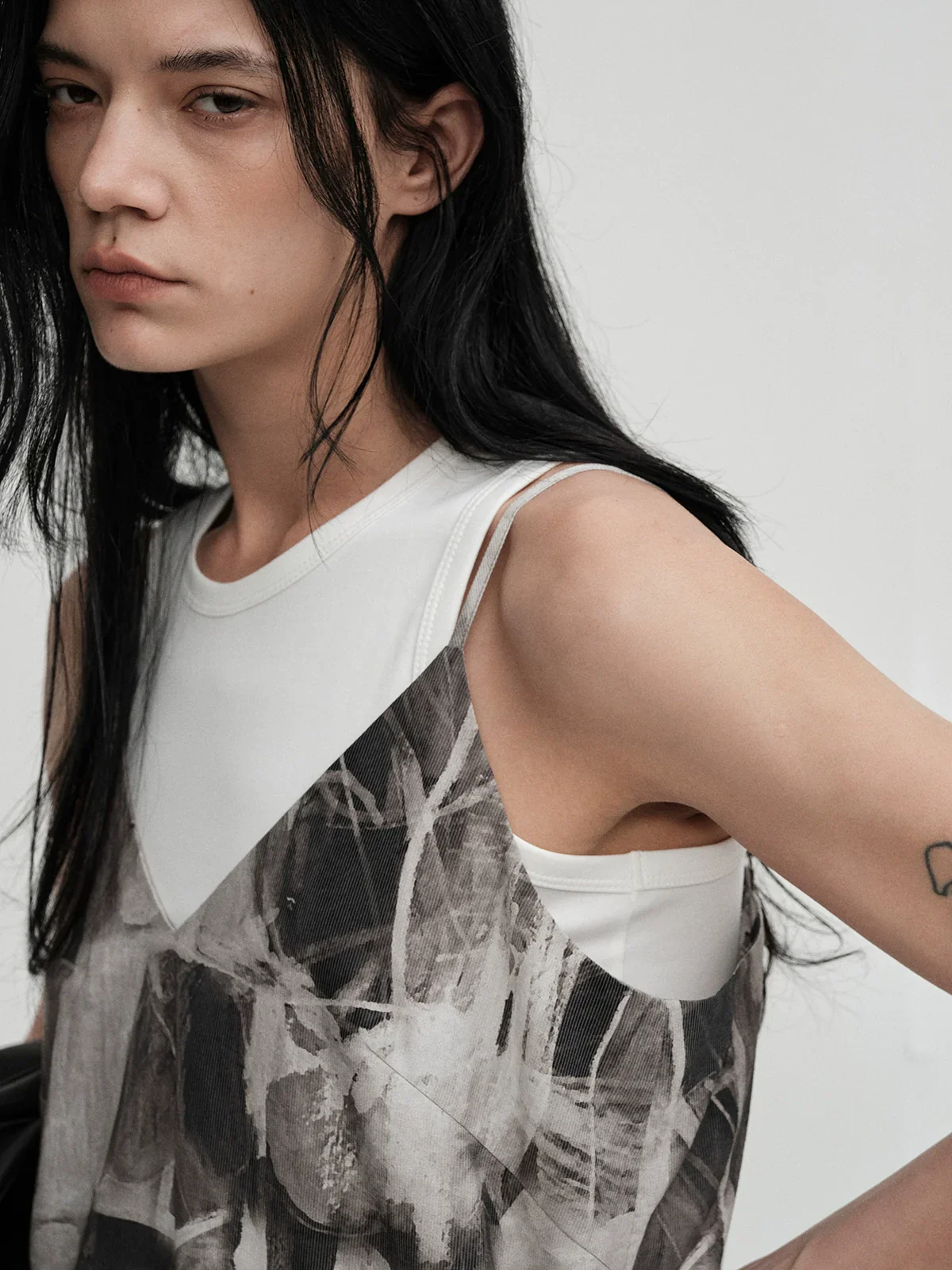 Ink Wash Cuban-Collar Shirt & Slip Dress - Image 4