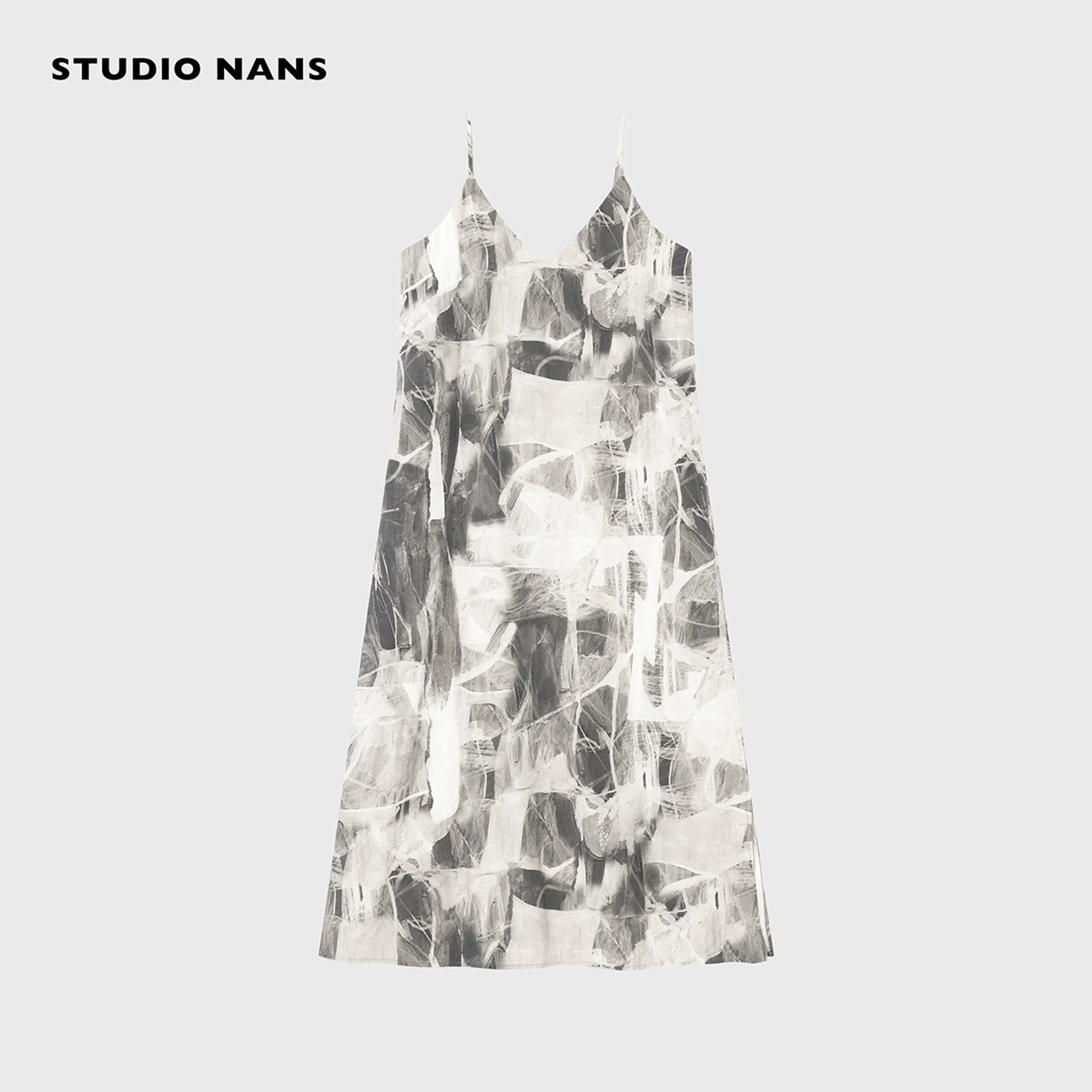 Ink Wash Cuban-Collar Shirt & Slip Dress - Image 5