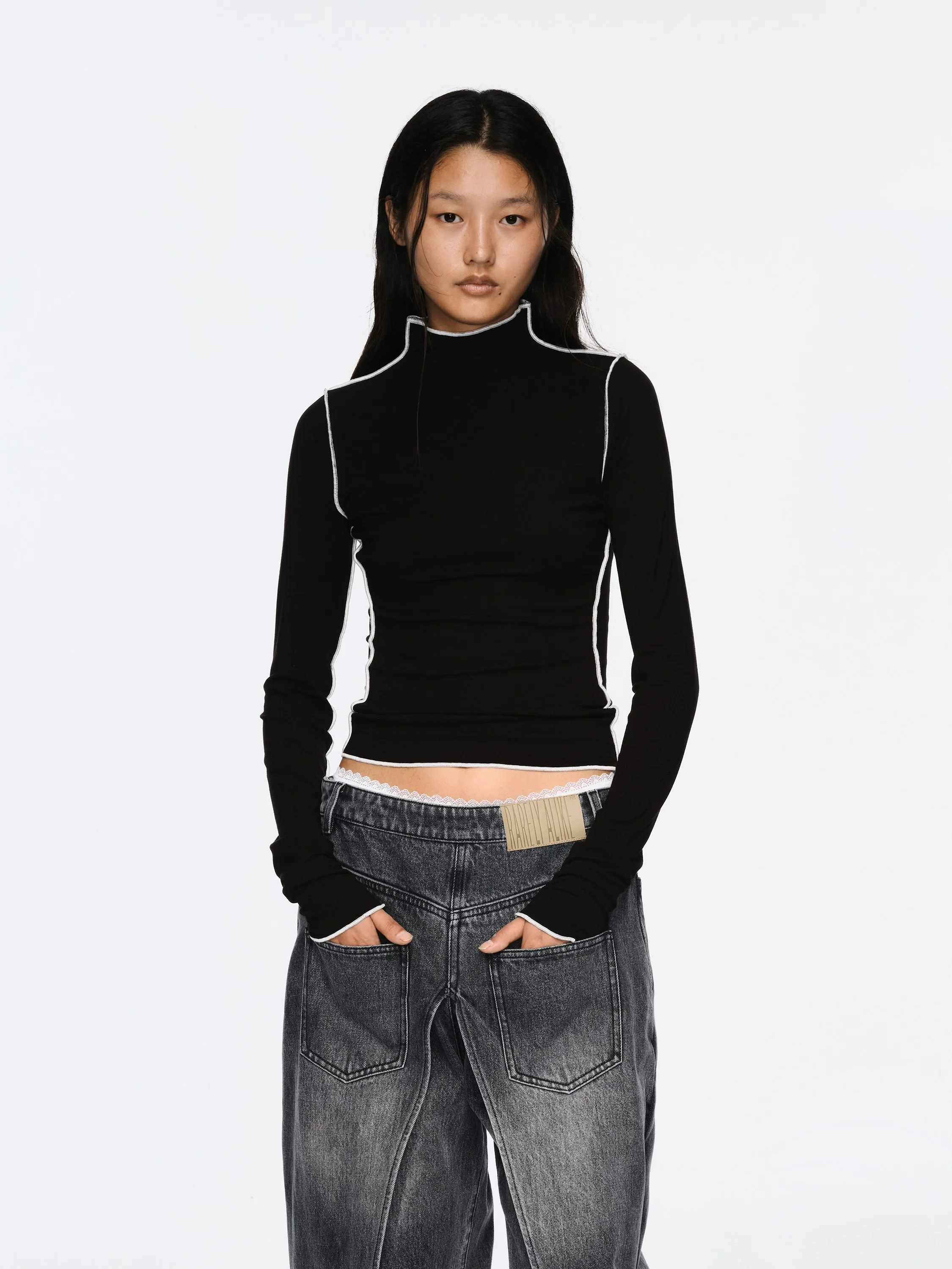 Inside-Out Contrast Knit Top