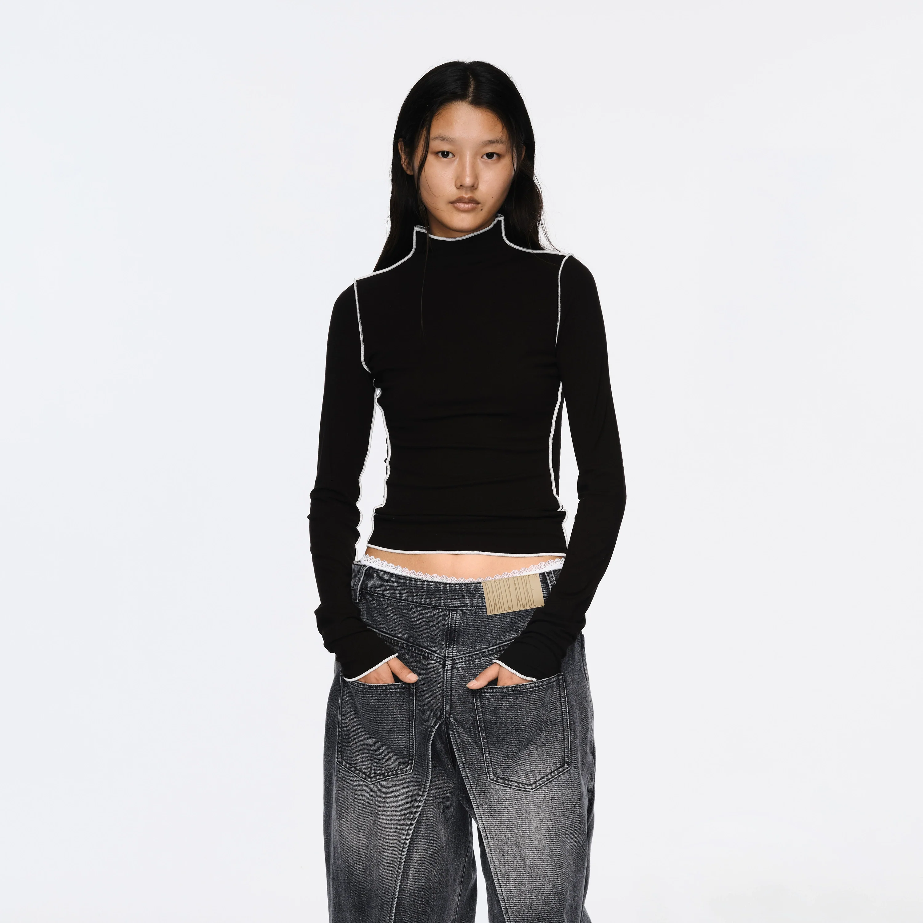 Inside-Out Contrast Knit Top - Image 6