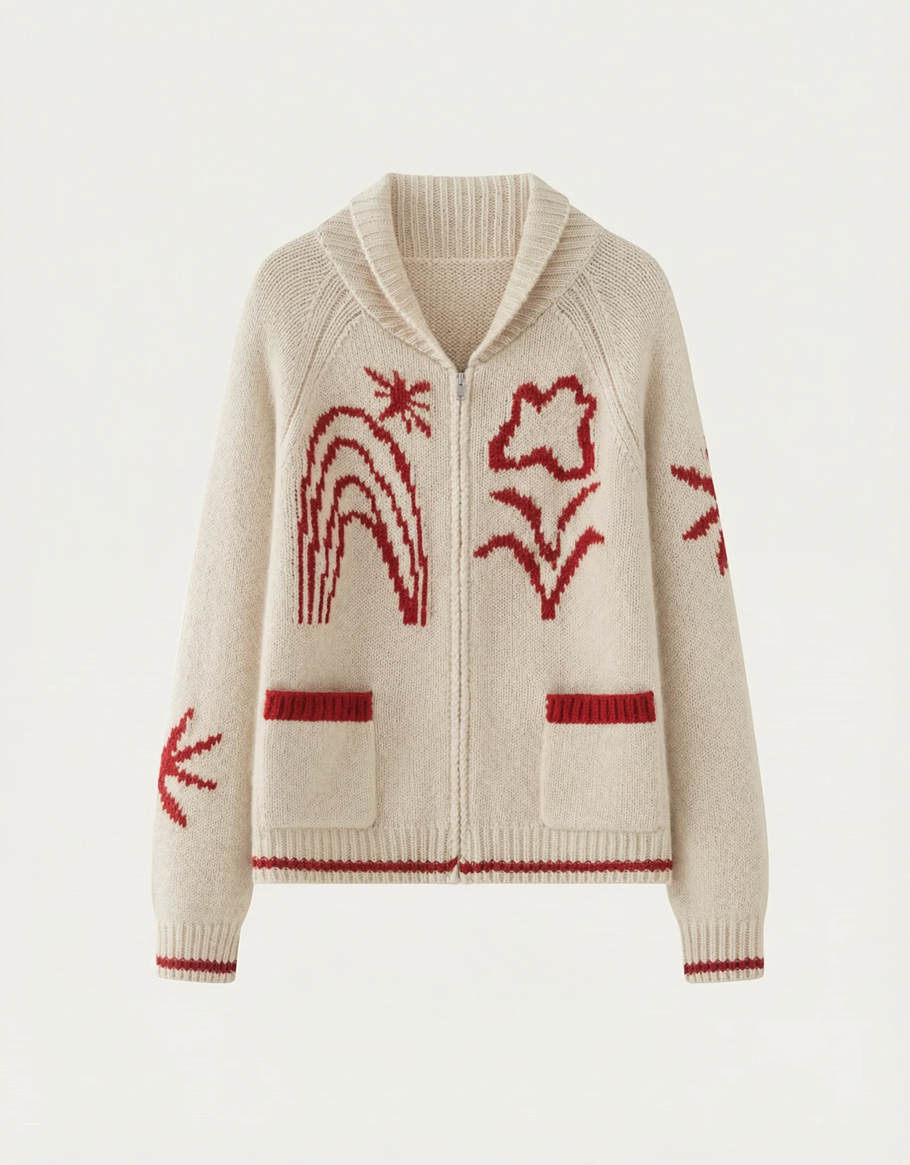 Intarsia Zip Cardigan - Image 2