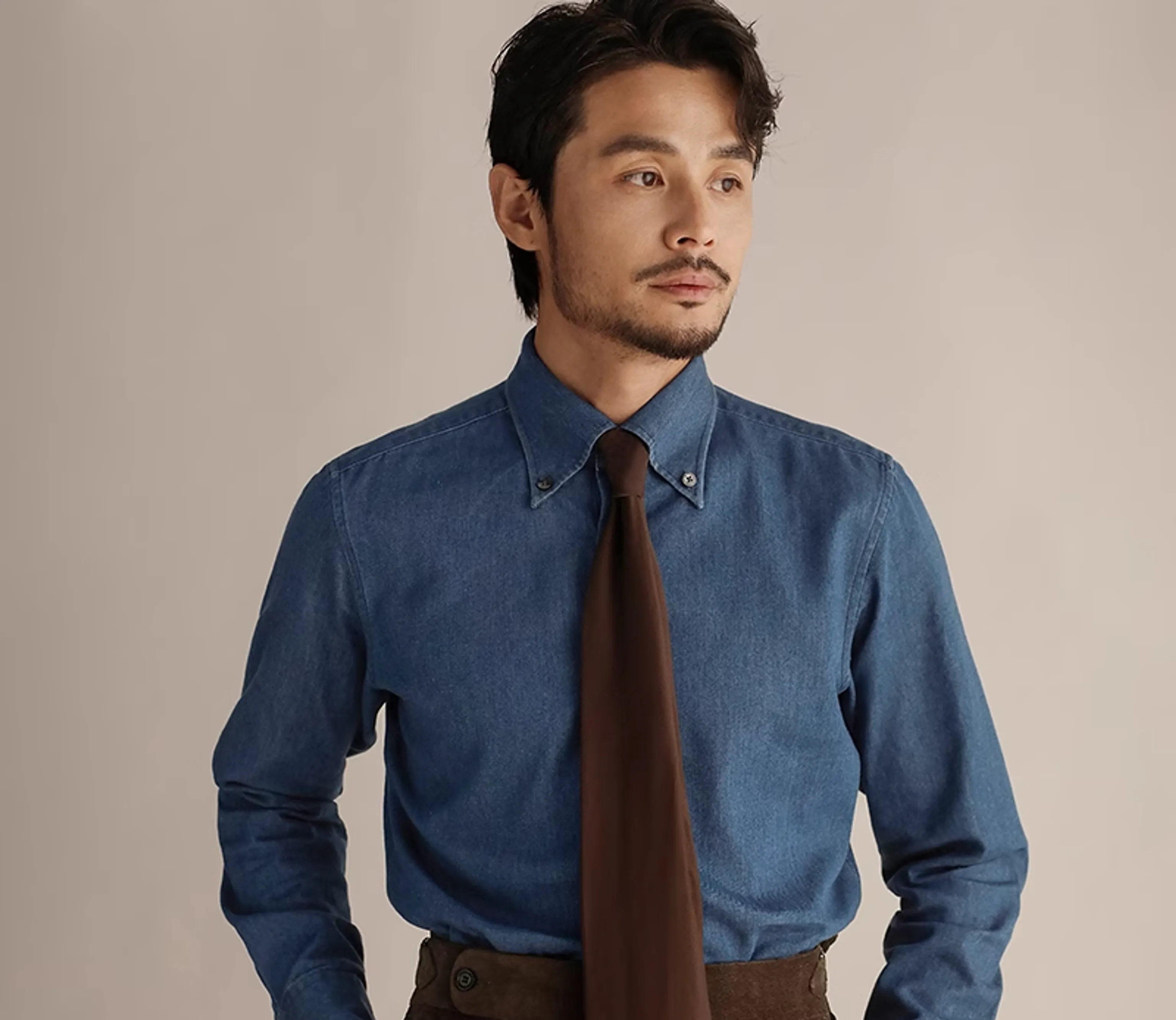 Italian Button-Down Denim Shirt