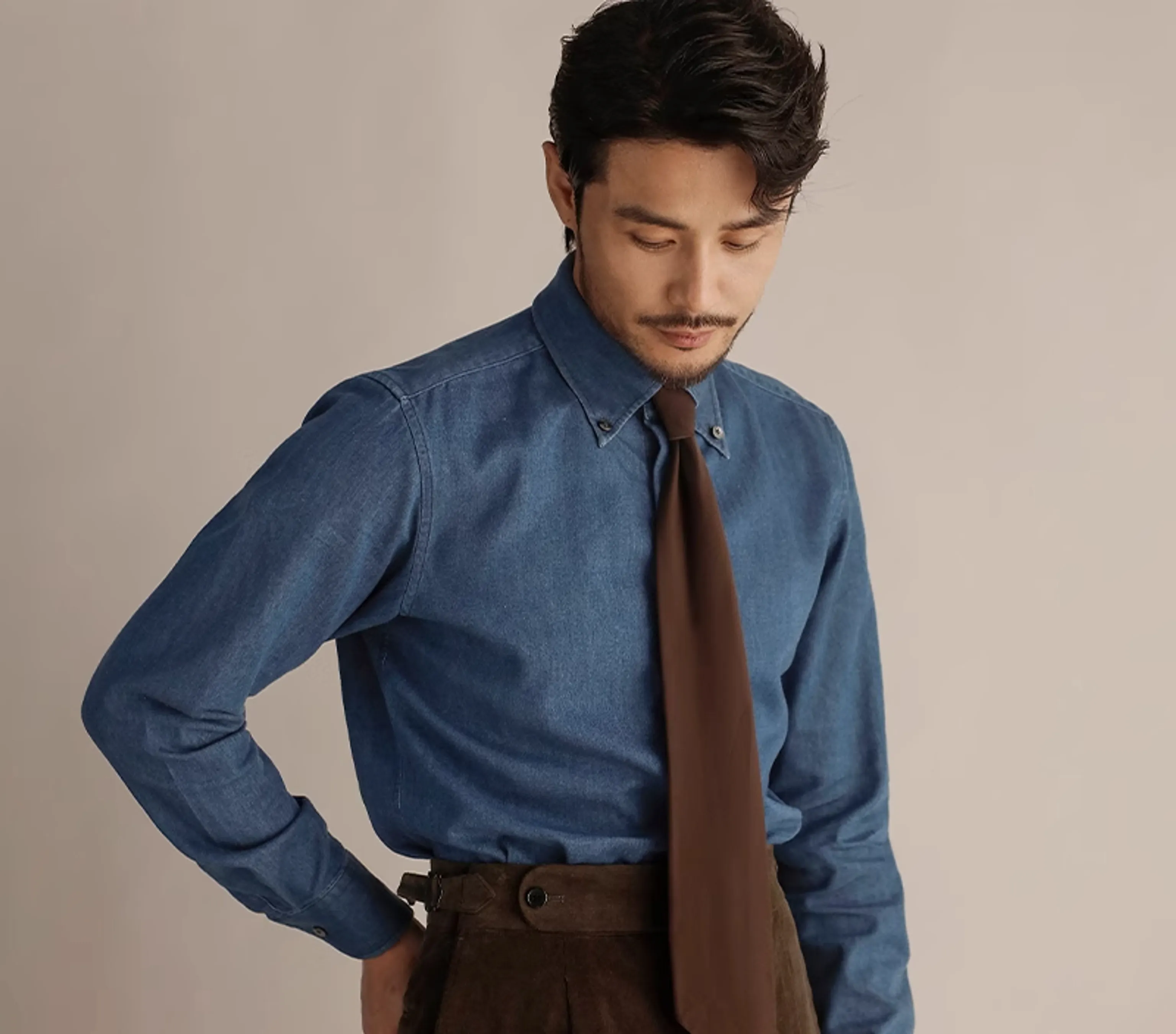 Italian Button-Down Denim Shirt - Image 6