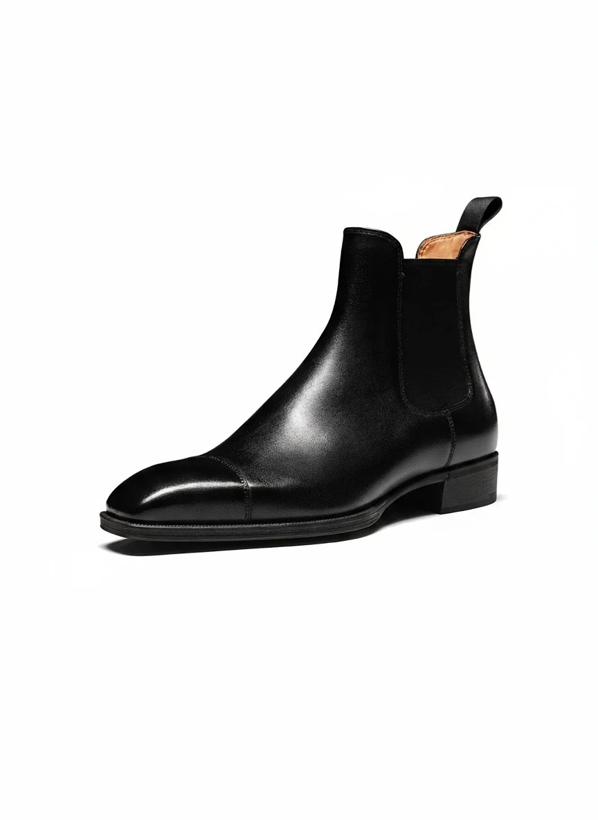 Italian Calf Leather Cap-Toe Chelsea Boots - Image 4