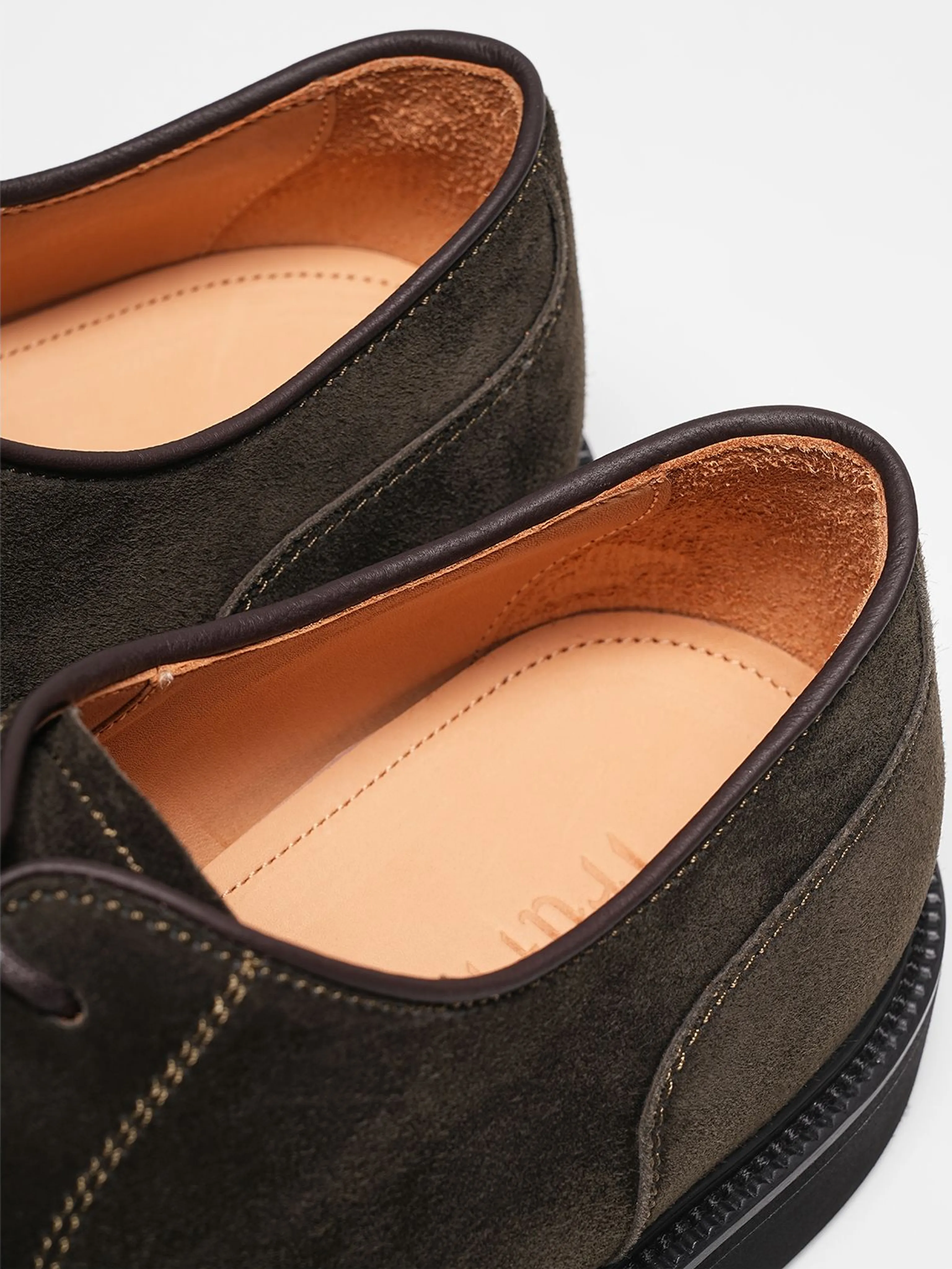 Italian Calf Suede Apron-Toe Derby - Image 9