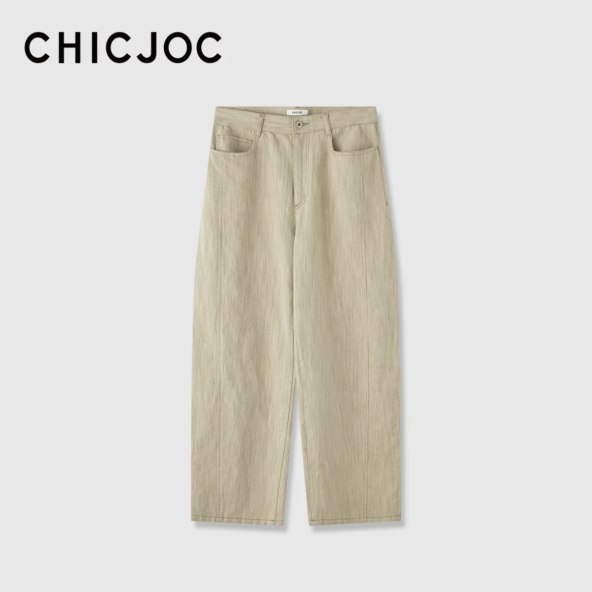 Italian Cotton-Linen Twill Curved Crop Pants - Image 6