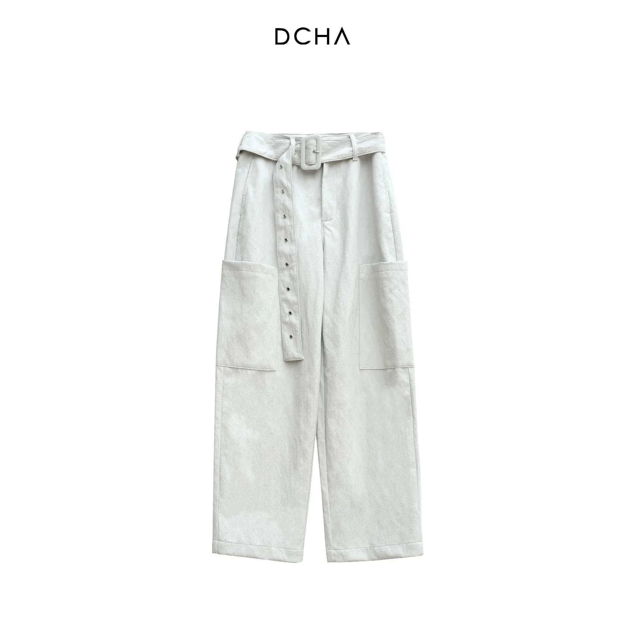Italian Eco-Faux Leather Belted Cargo Pants - Image 7