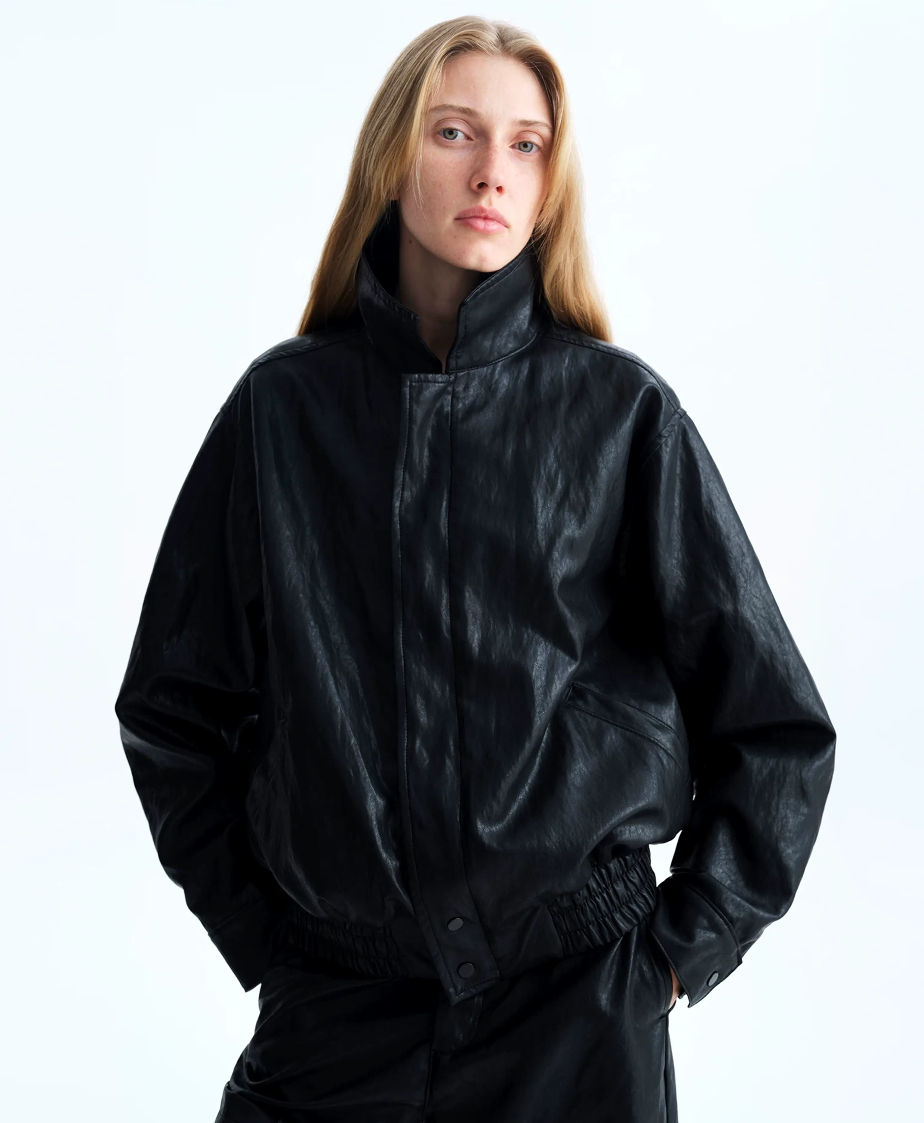 Italian Eco Faux Leather Blouson Jacket